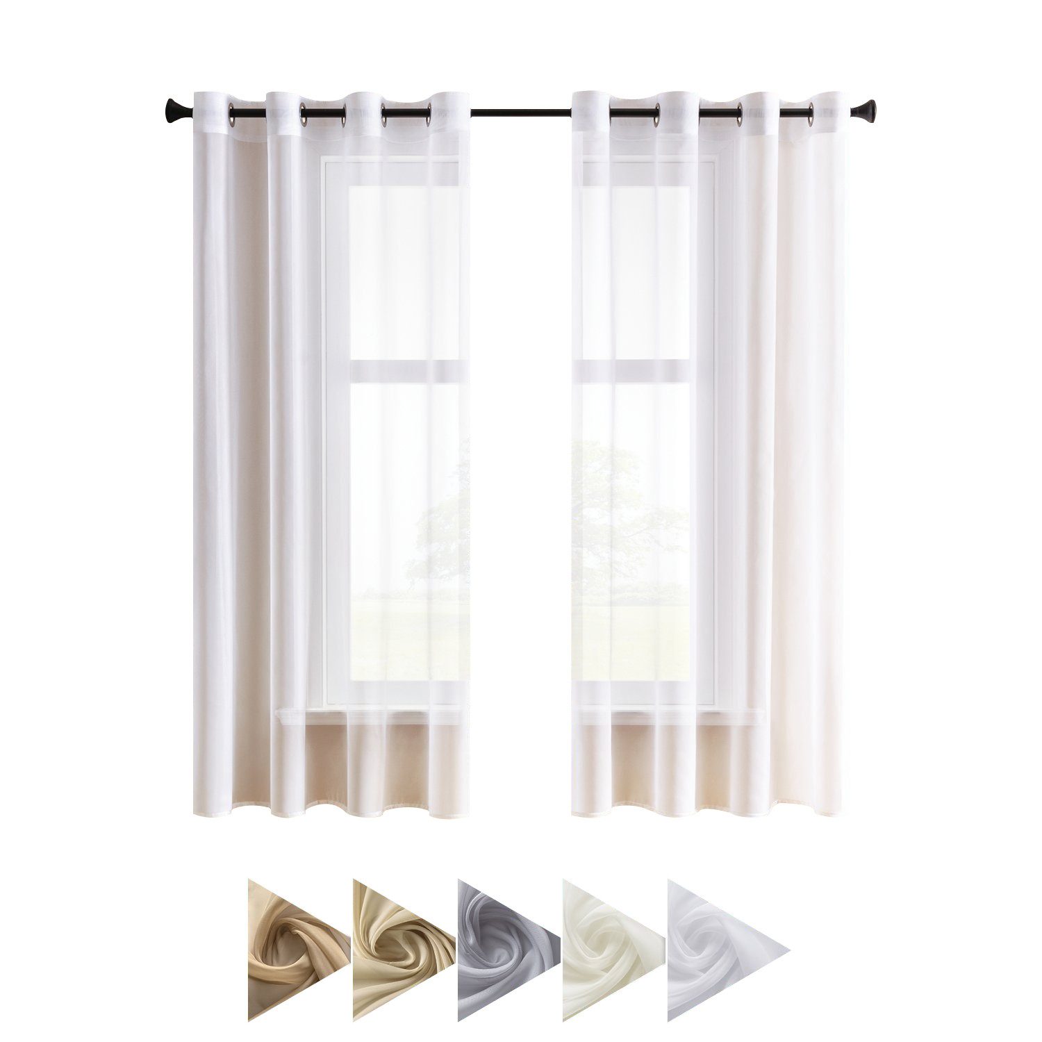 BYSURE Gardine (2 St), Ösen, transparent, Sheer Voile Vorhang günstig online kaufen