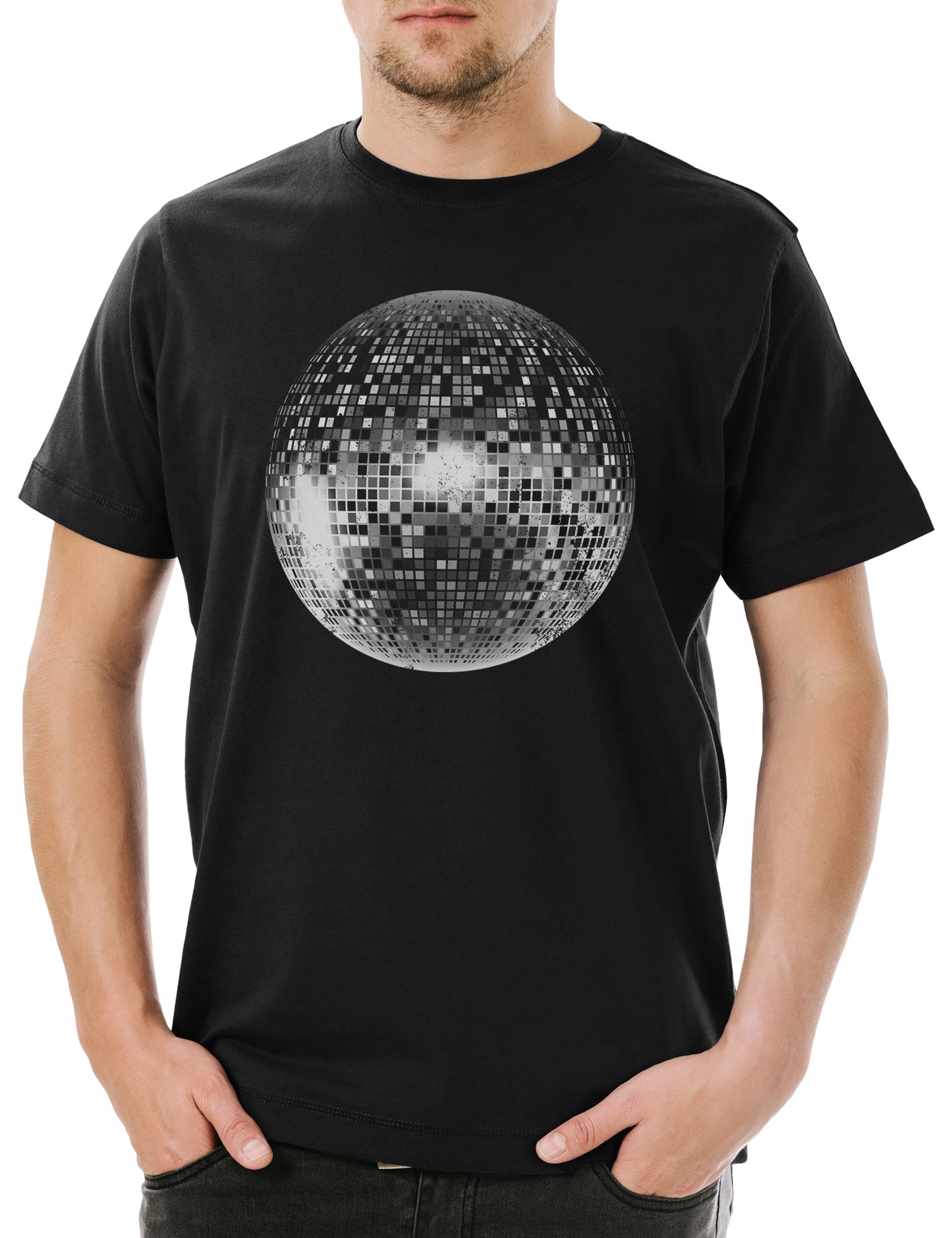 Print-Shirt Disco Light I Herren T-Shirt Oldies Music Musik Dance Mirror Ball