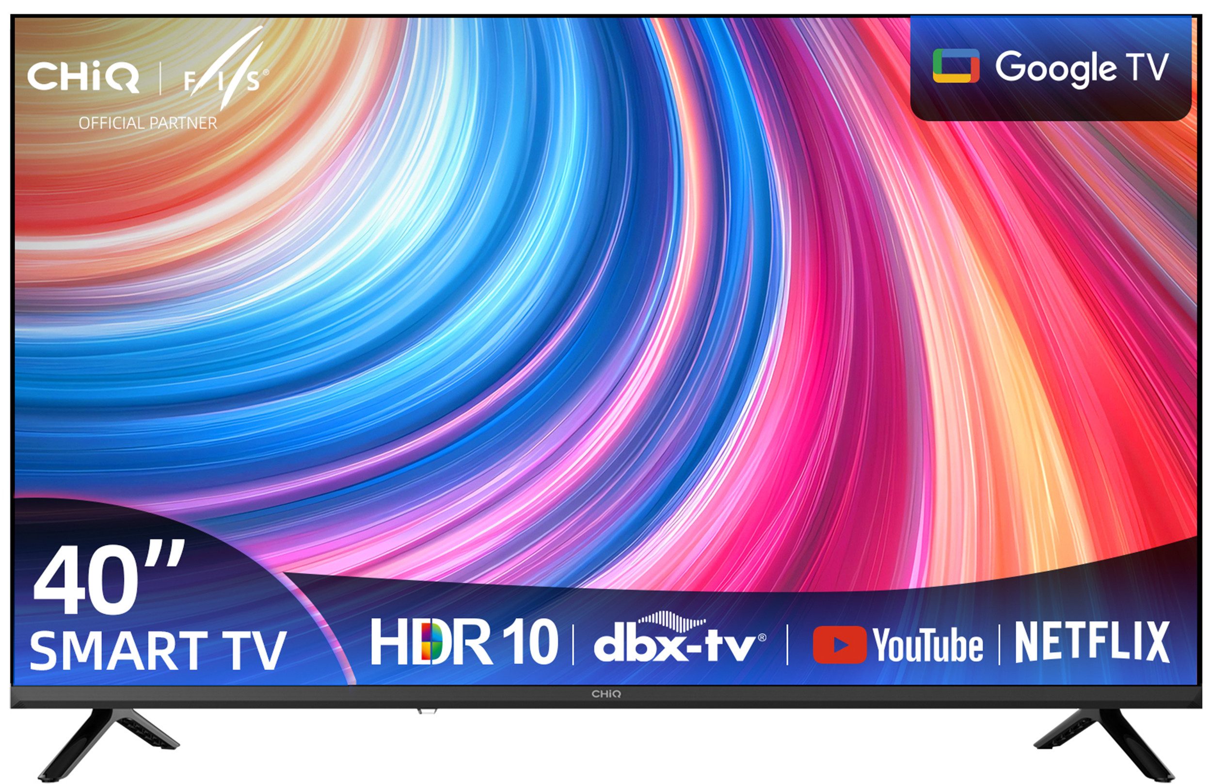 CHiQ L40FT LED-Fernseher (100 cm/40 Zoll, Full HD(1920*1080), Android TV, Smart-TV, Google TV, HDR 10, Dolby Audio & DBX-TV, Google TV OS mit 10.000+ Apps)