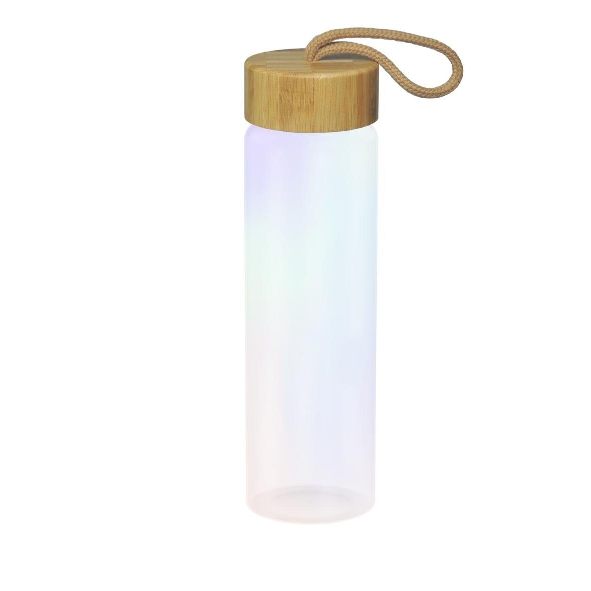 elasto Trinkflasche 0,65 L Wasserflasche Bamboo Glasflsache inkl. Neoprentasche, Made in Germany, Spülmaschinengeeignet, 100% recylebar, Becher