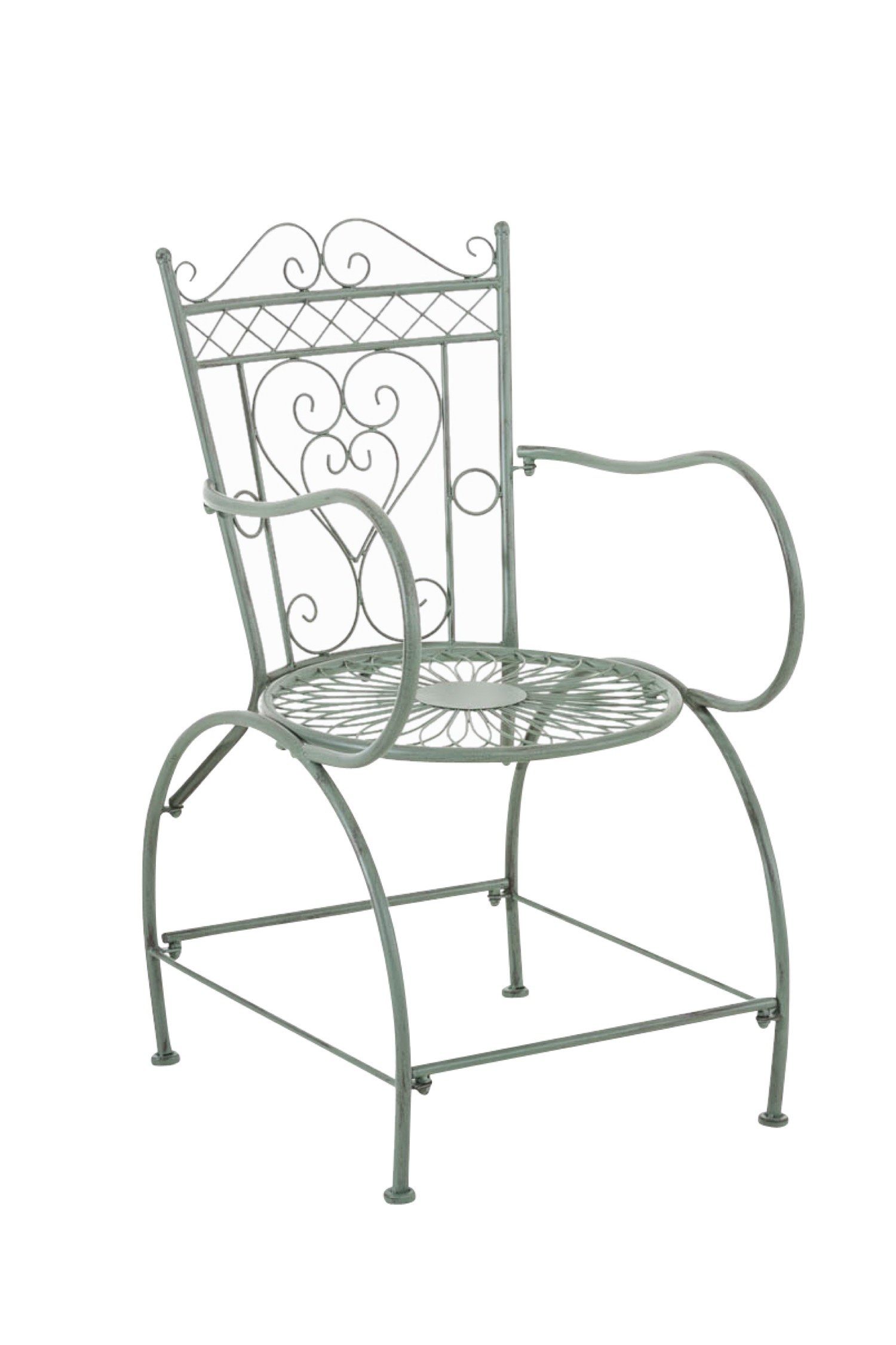 TPFGarden Gartenstuhl Sheen - für Garten, Balkon, Terrasse - Farbe: (Hochwertiger und stabiler Metallstuhl aus handgefertigtem Eisen, 1 St), Balkonstuhl, Klappstuhl - Maße (TxBxH): 60 x 48 x 88cm antik-grün