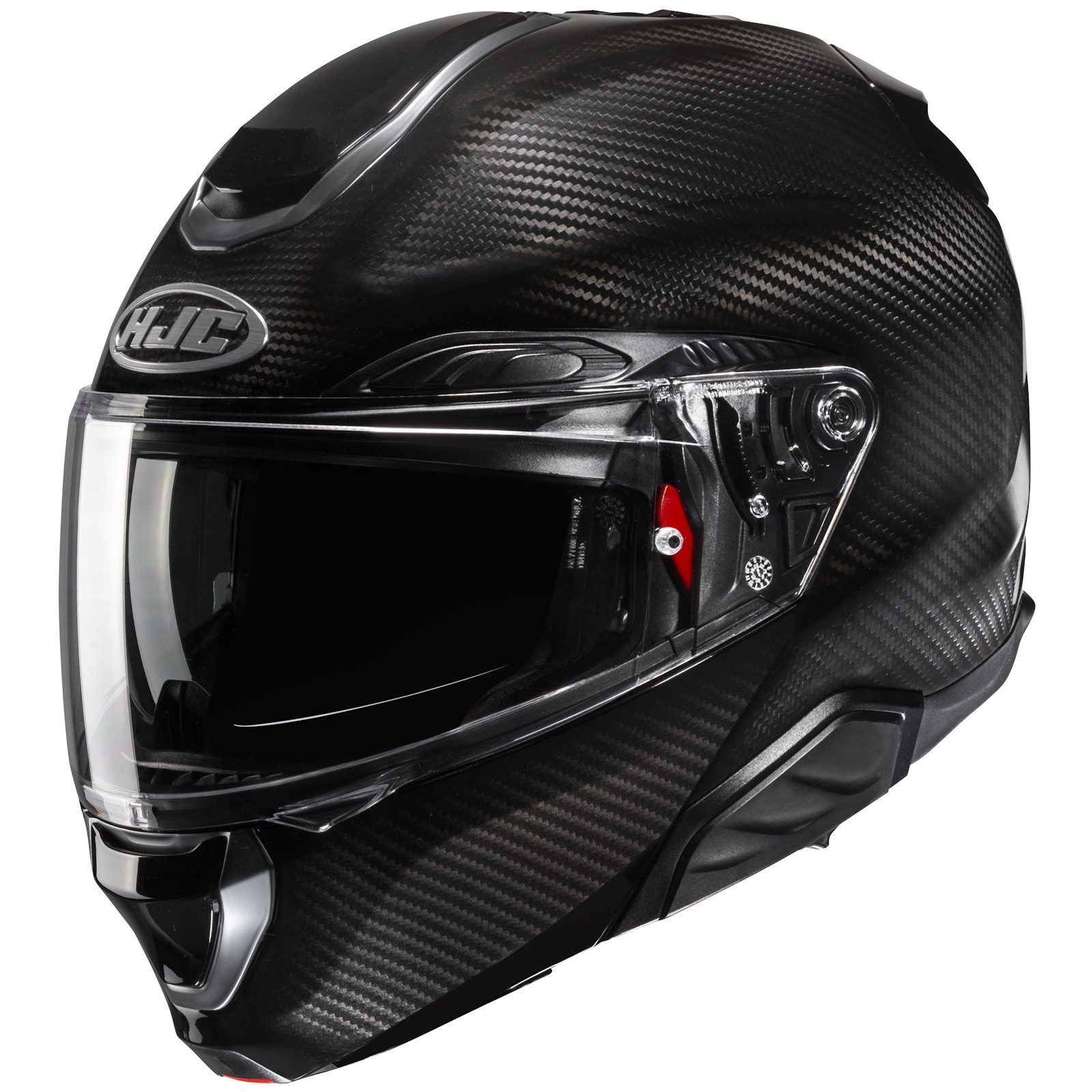 HJC Motorradhelm HJC RPHA 91 Carbon Solid Schwarz Klapphelm (1er Set)