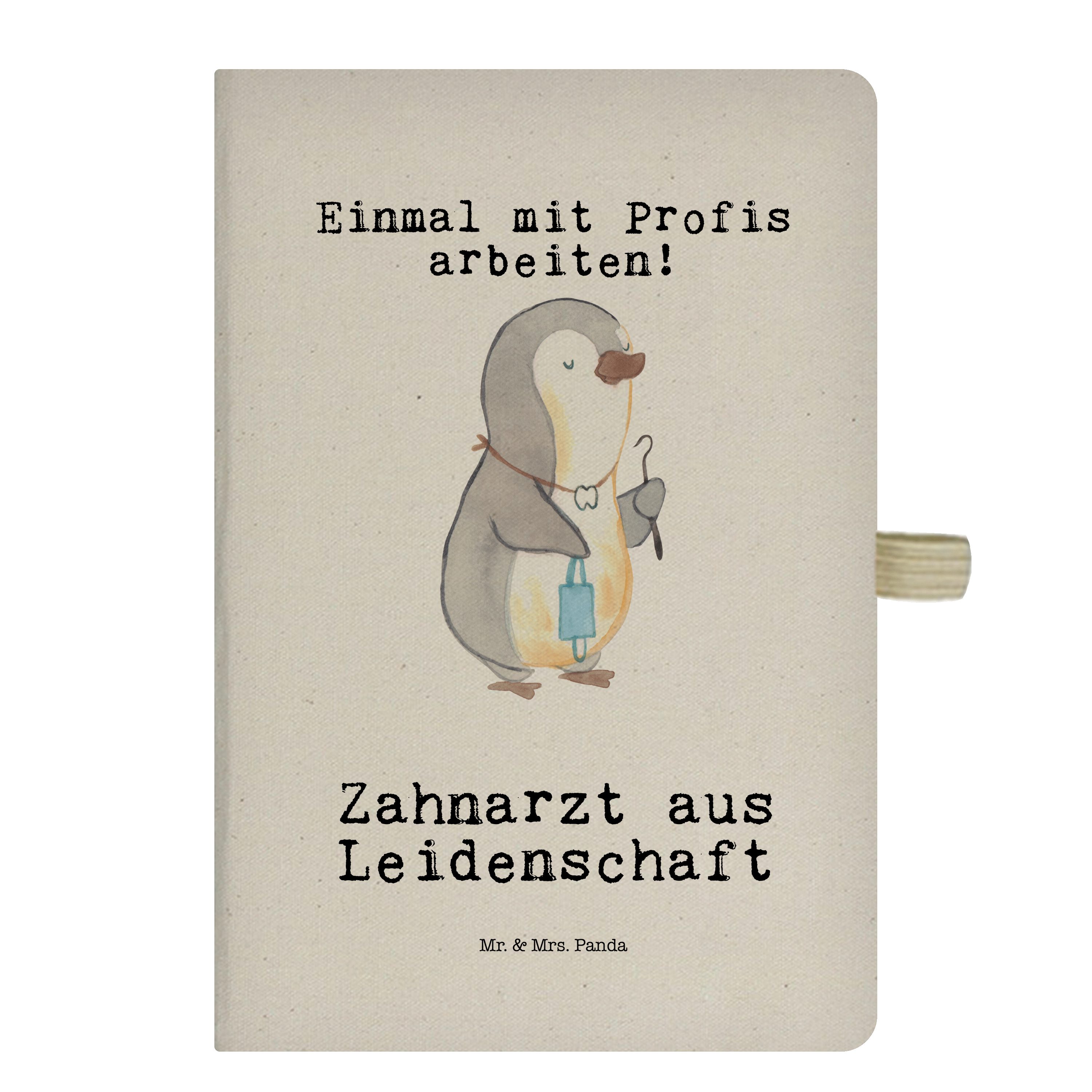 Mr. & Mrs. Panda Notizbuch Zahnarzt aus Leidenschaft - Transparent - Geschenk, Dankeschön, Notiz Mr. & Mrs. Panda