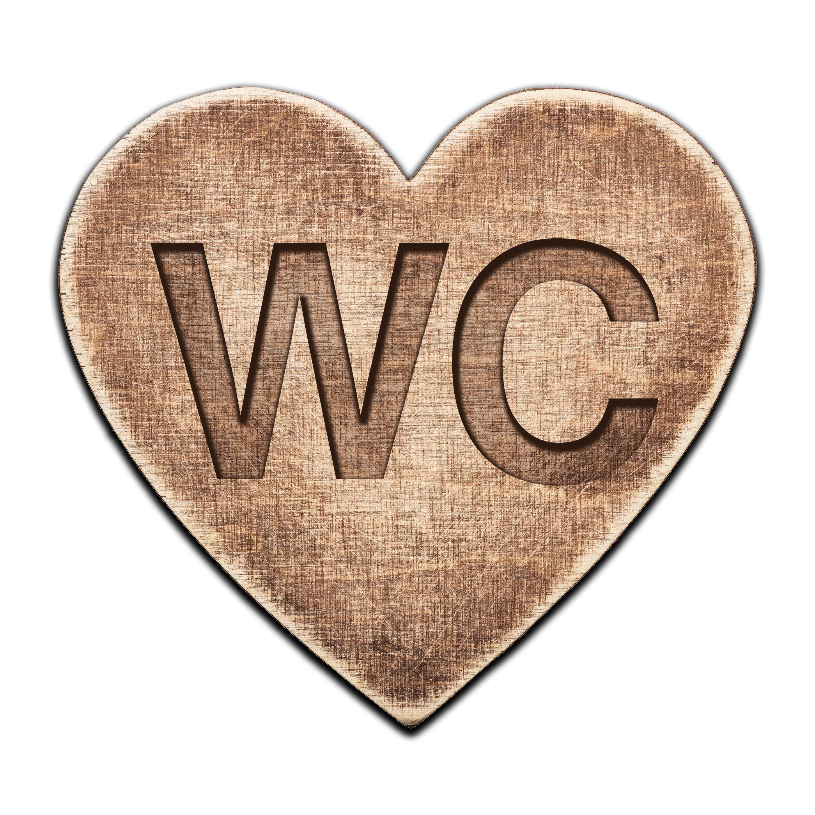 Clever-Kauf-24 Alu-Dibond-Druck WC Türschild "WC" in Herzform Holzoptik