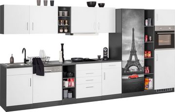 HELD MÖBEL Küchenzeile Paris, mit E-Geräten, Breite 400 cm