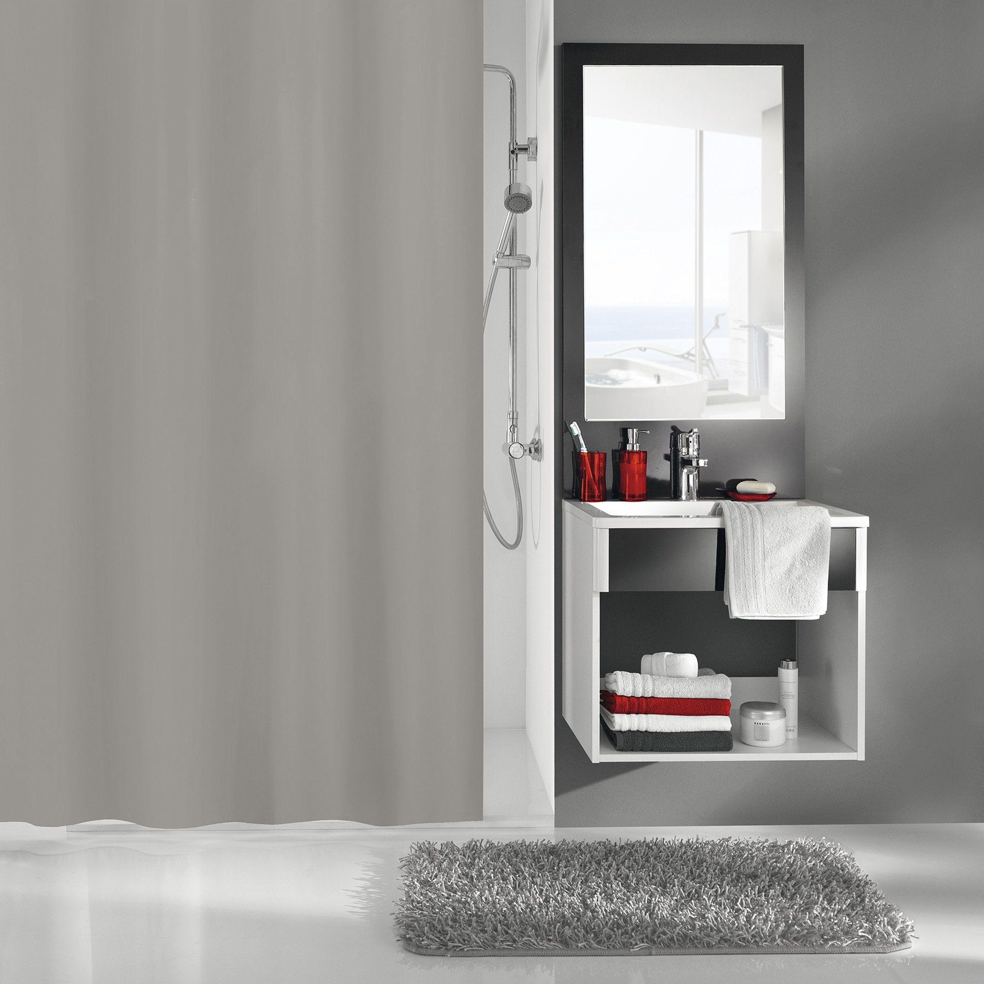 Kleine Wolke Saunatuch Duschvorhang "Kito", Uni günstig online kaufen