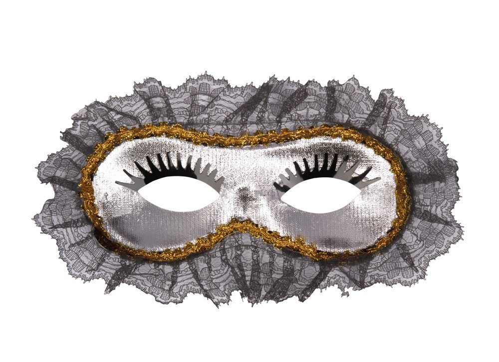 Das Kostümland Verkleidungsmaske Spitzen Augenmaske Venezia - Silber
