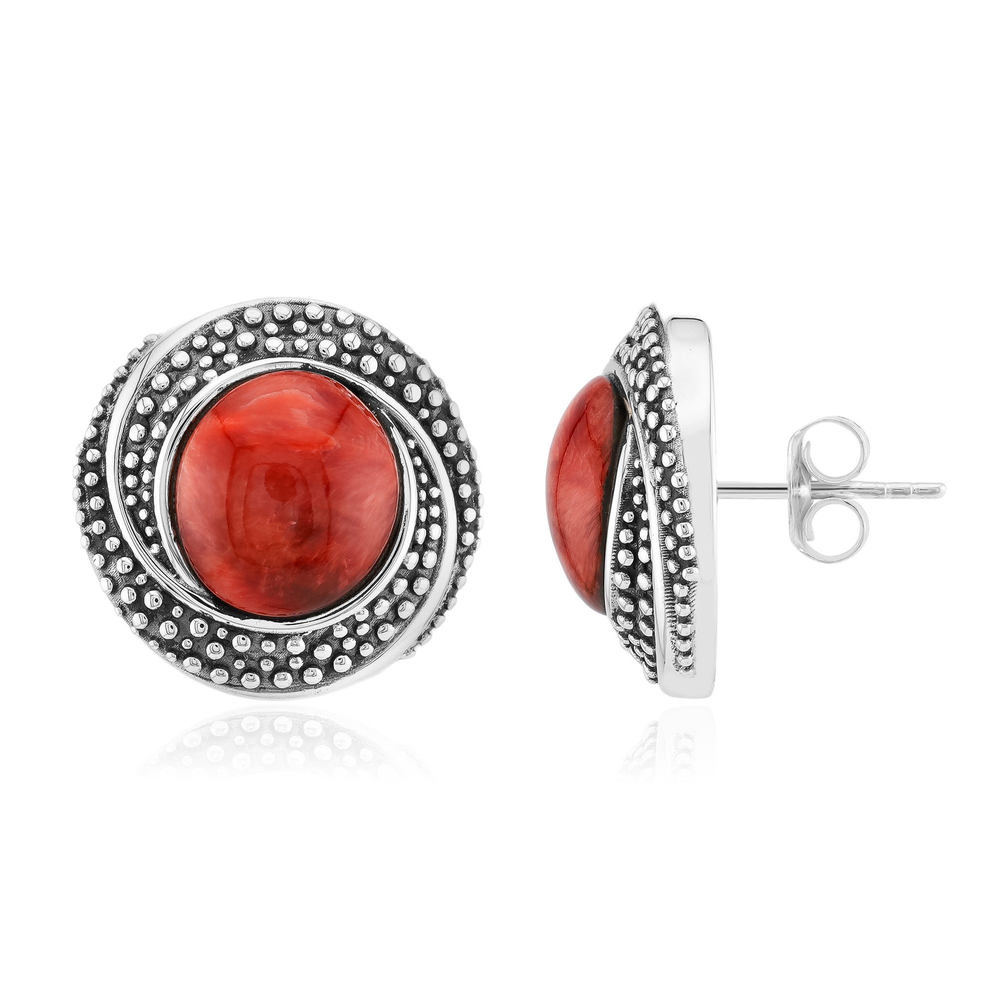 Cavill Ohrring-Set Ohrringe „Orange Stachelauster“ aus Sterlingsilber (2-tlg)
