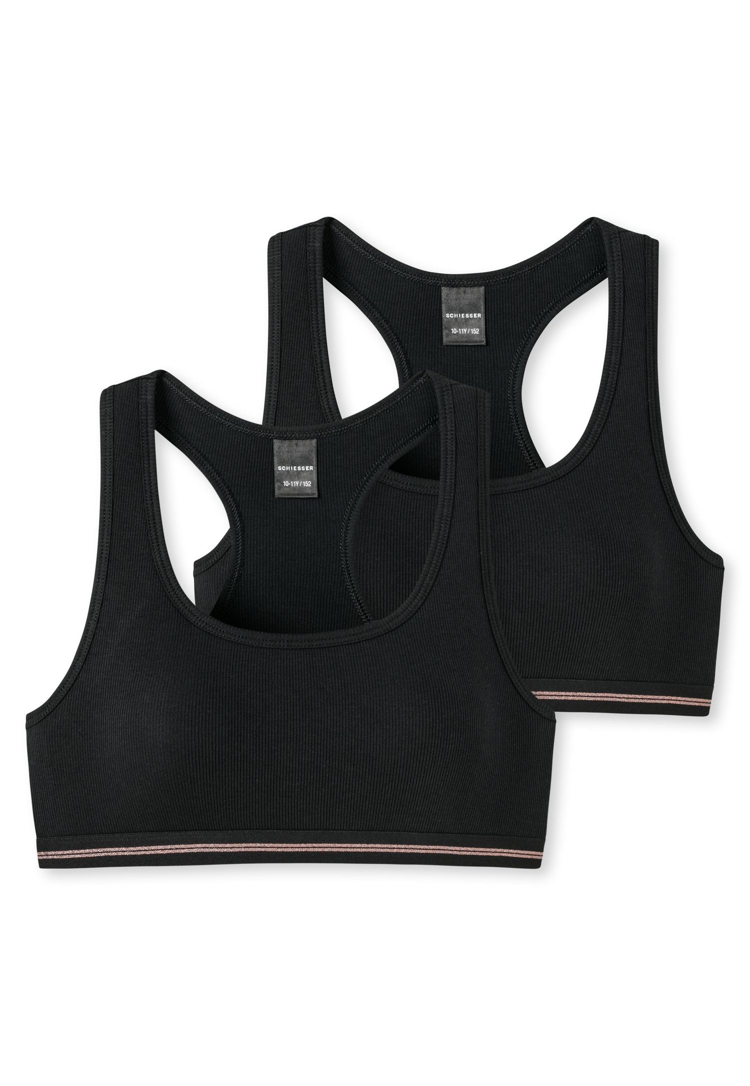 Schiesser Bustier "Long Life Cotton" (2er Pack) mit sportlichem Racerback-Rückteil