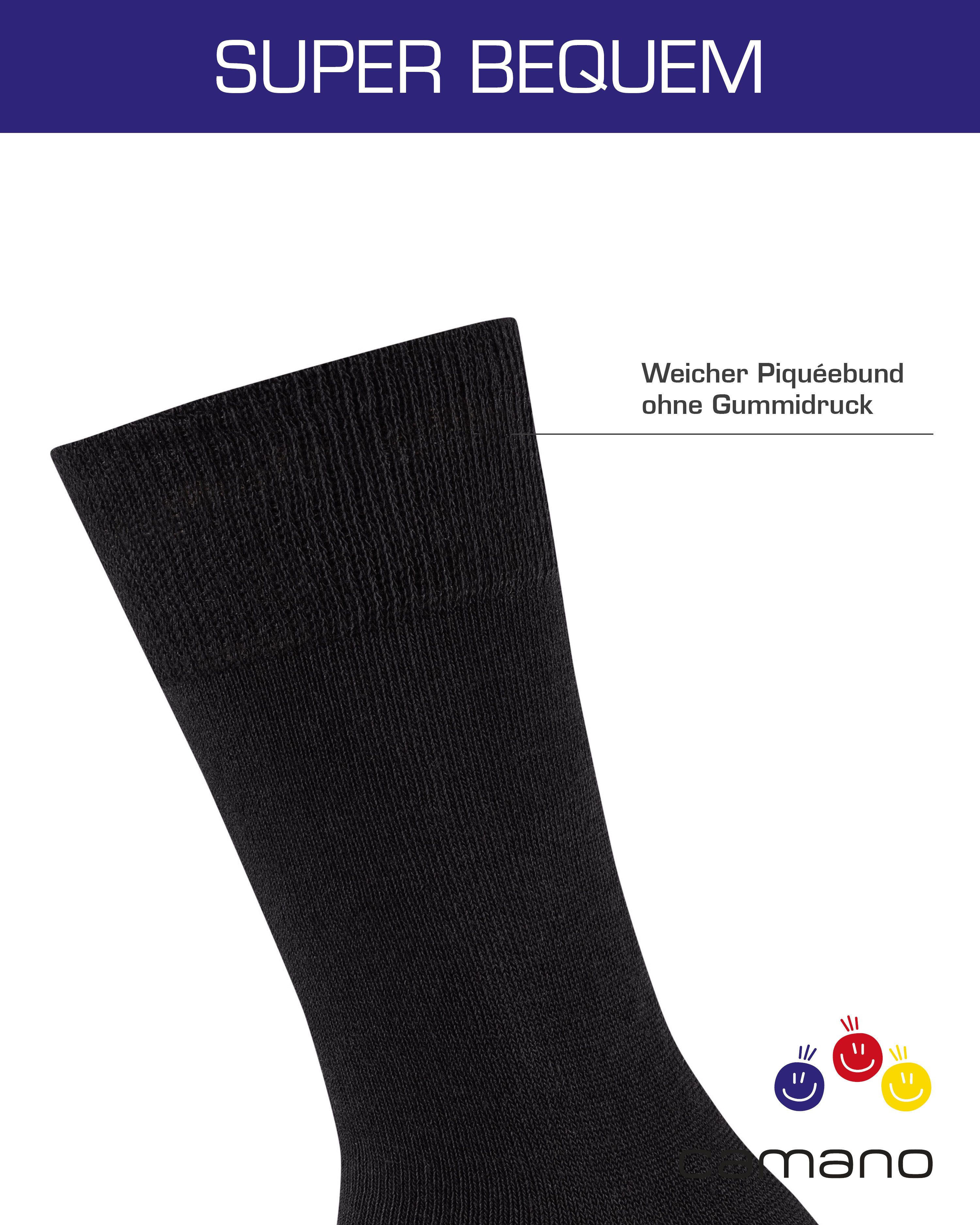 Camano Socken ca-soft (6 Paar) mit Komfortbund und gepolsterten Zehen-/Fersenbereich