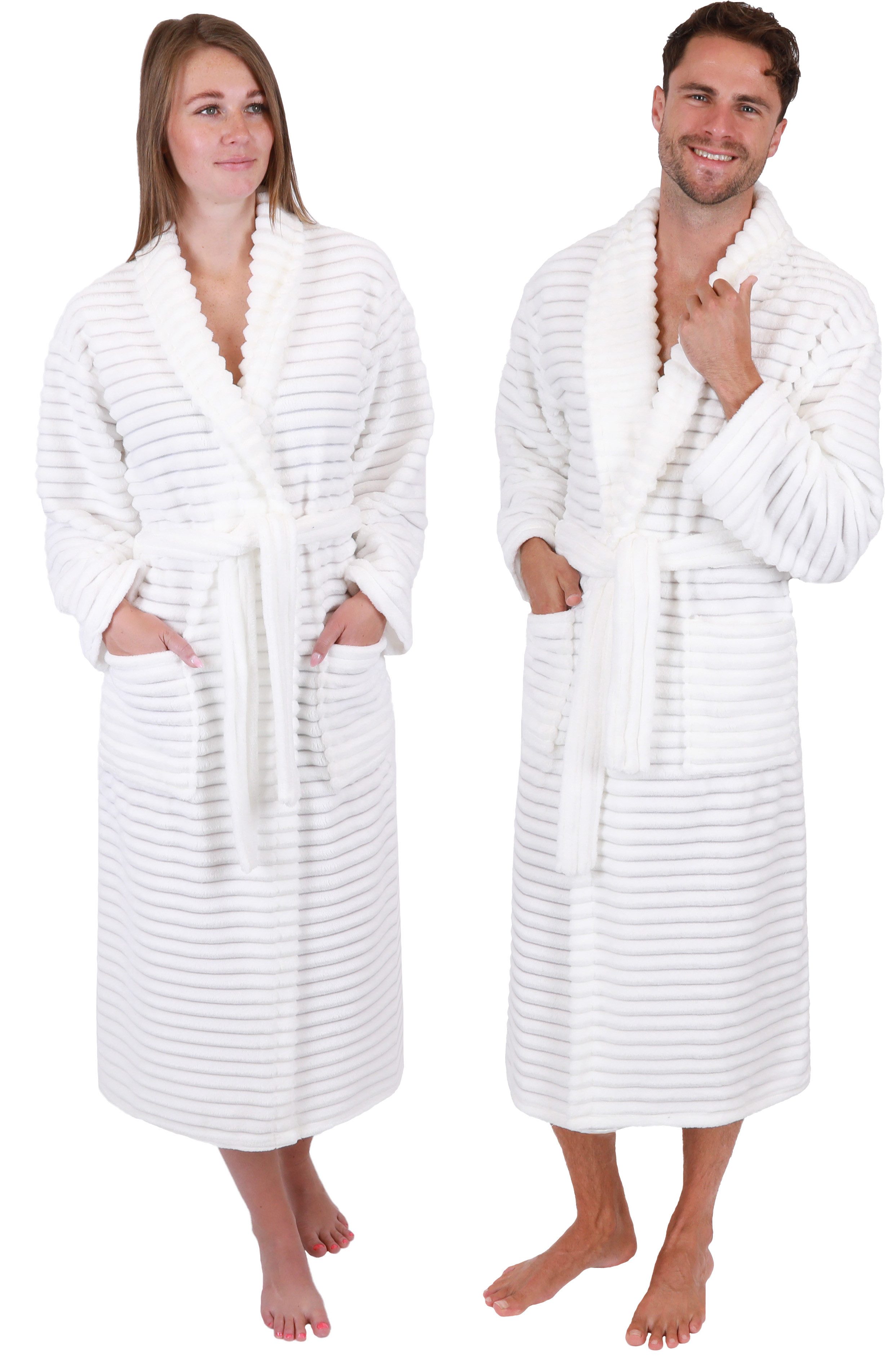 Betz Bademantel Bademantel BONN mit Schalkragen Unisex Microfaser Strukturplüsch, 100% Polyester, Schalkragen, Gurtel, mit Microfaser Strukturplüsch