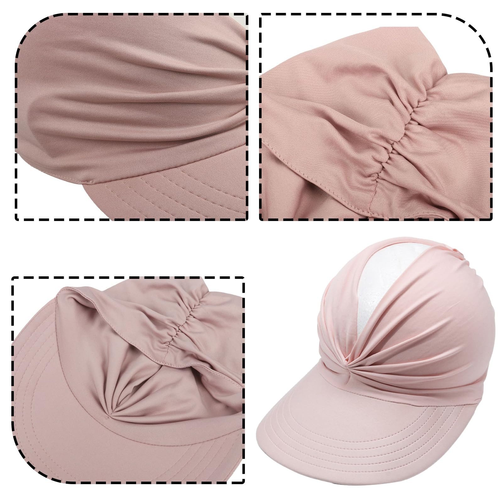 Cachito Strohhut Strohhut Sun Visor Hüte für Damen, verstellbare leichte Sommerhut – Bild 4 von 5