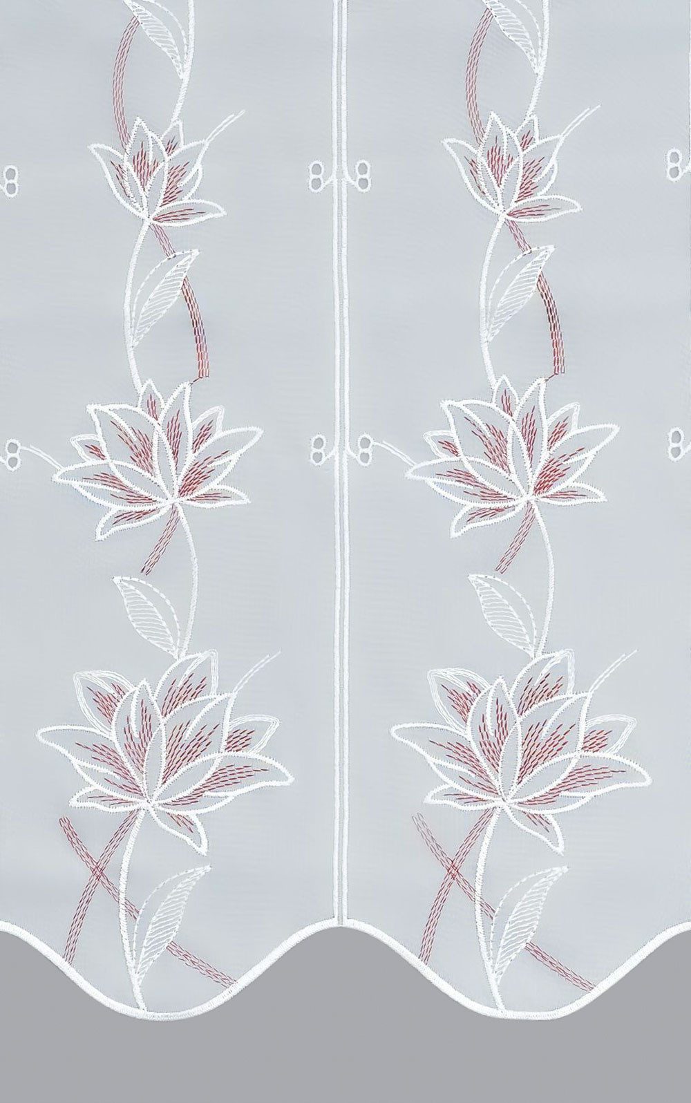 Plauener Spitze® Panneaux Kelchblüten (1 St), transparent, HxB 95x48cm