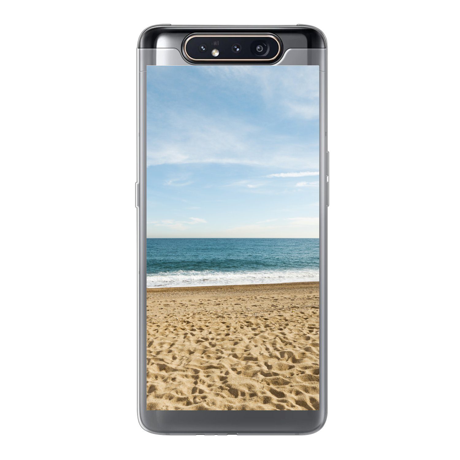 MuchoWow Handyhülle für Samsung Galaxy A80 Strand - Sand - Meer, Phone Case, Silikon, Schutzhülle Dünn