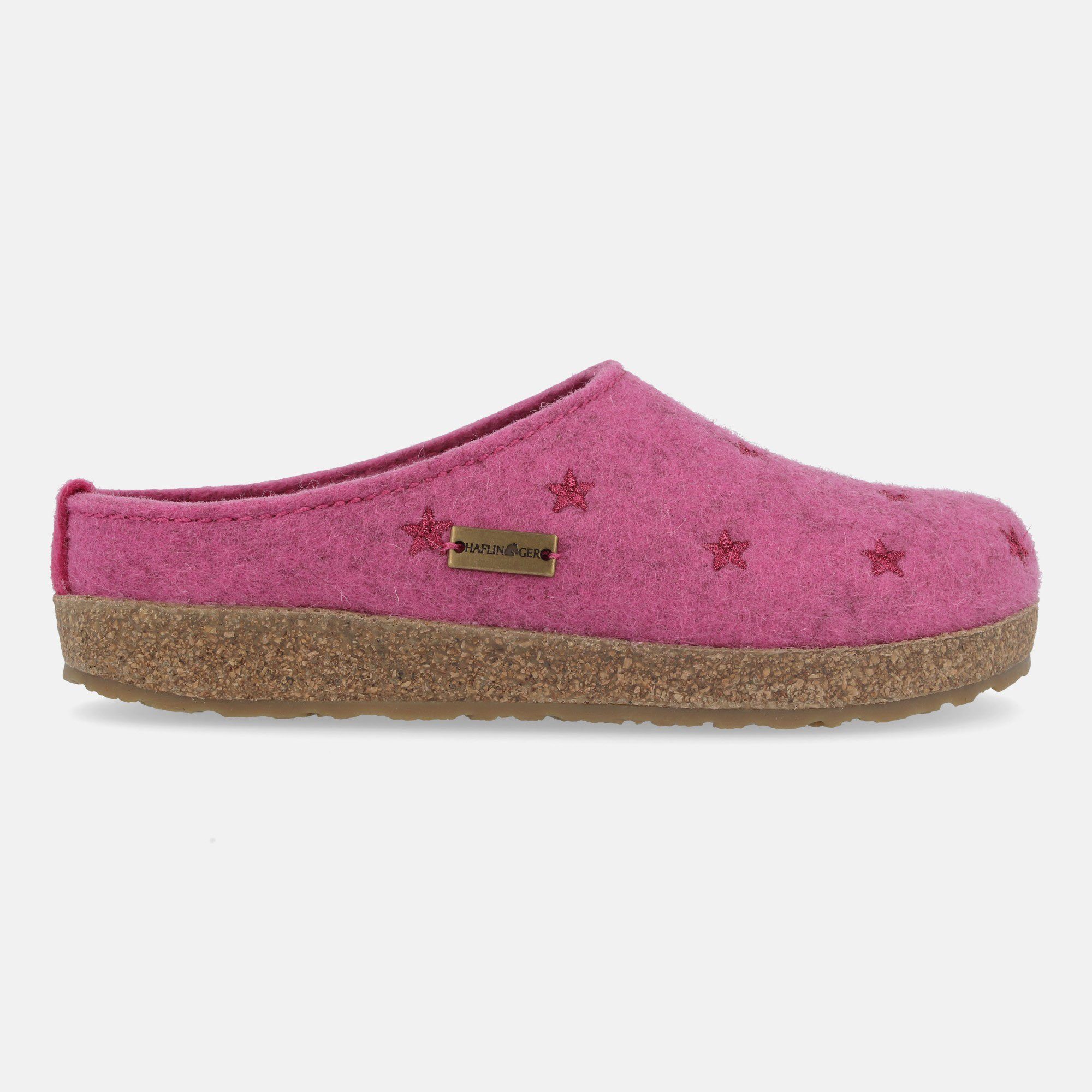 Grizzly Stelline Filzclog aus reinem Wollfilz Unisex Sternmotiv Hausschuh