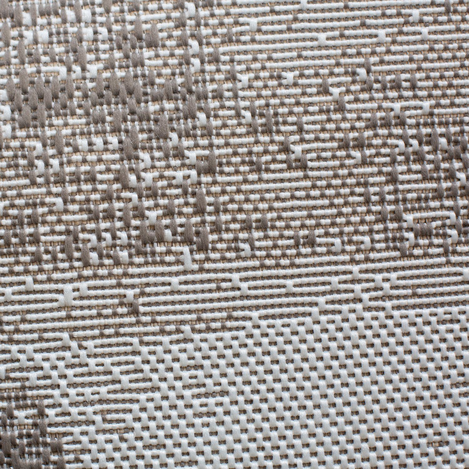 PET-Flaschen, Terrasse/Balkon recycelten Creme-braun mit - DomDeco In- Joris wetterfest Natur-Motiv Teppich Innenräume, für aus & robust & 100% oder Teppich Outdoor