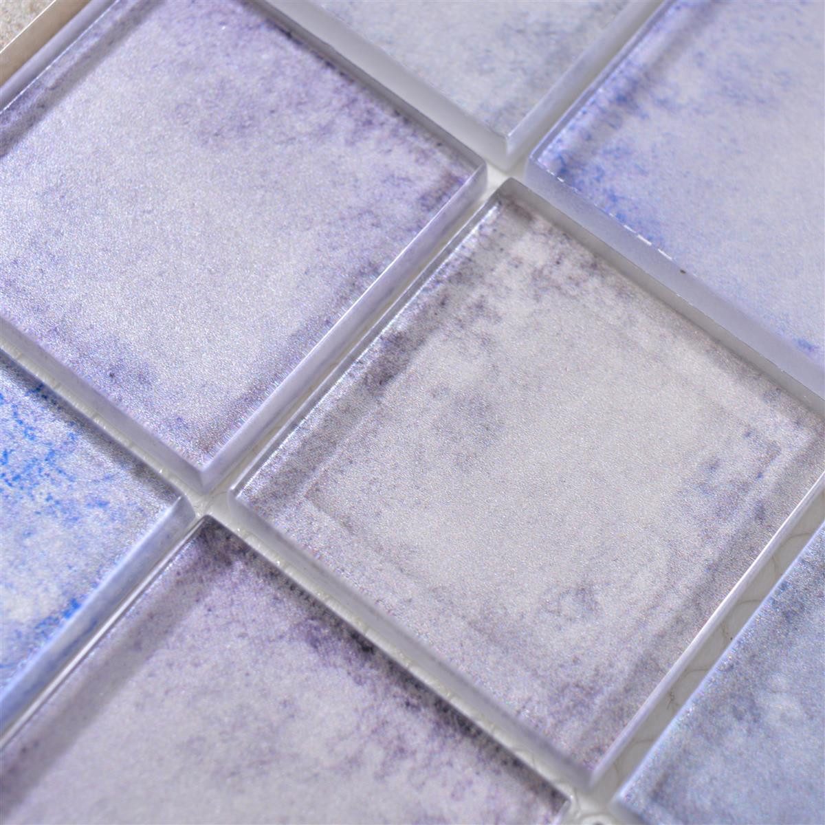 Mosafil Mosaikfliesen Glasmosaik Fliesen Clementine, Glas 30.000x30.000, blau, Verlegefertig auf ein Netz geklebt - Wasserfest