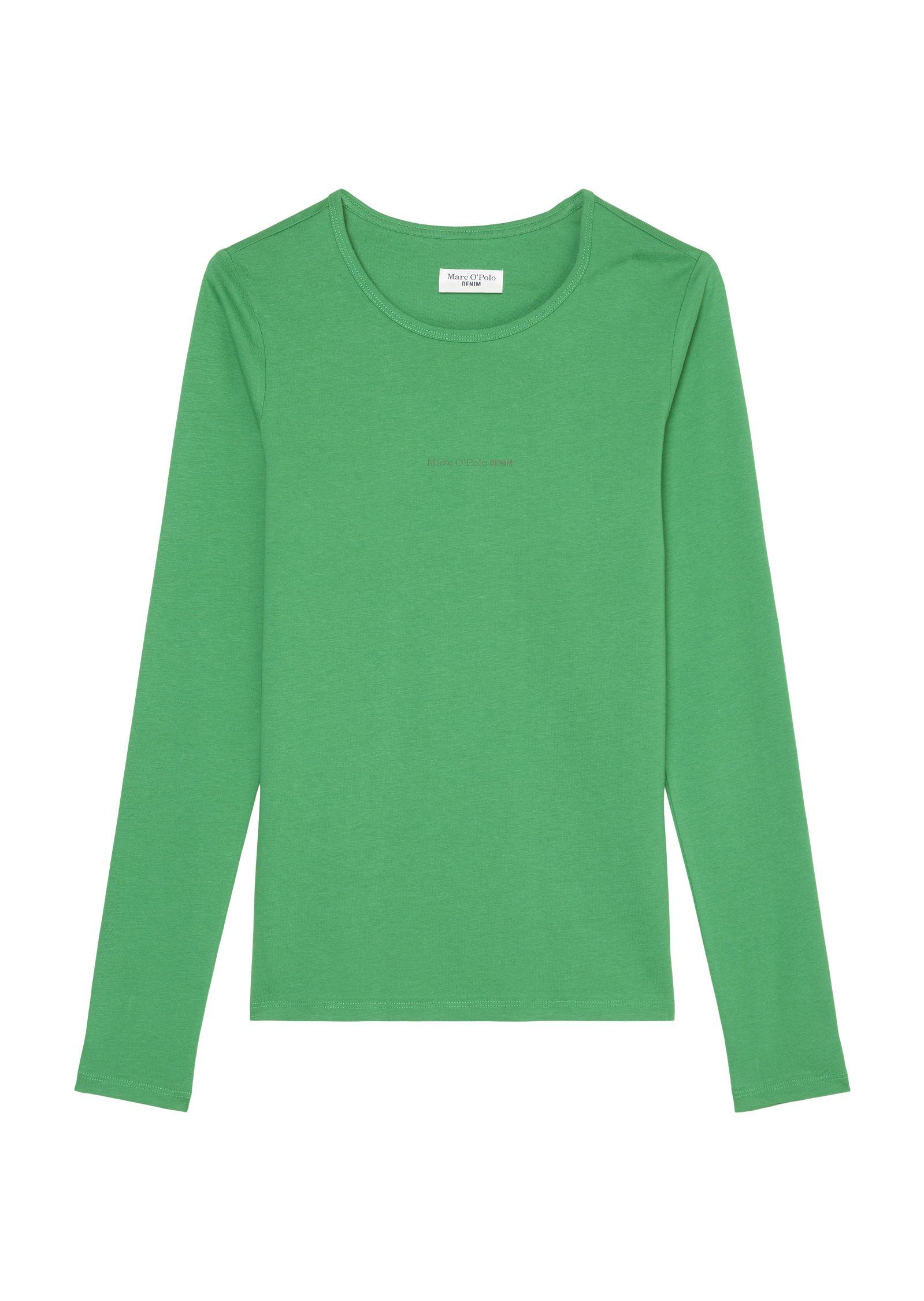 Marc O'Polo grün DENIM Langarmshirt Basic-Single-Jersey aus