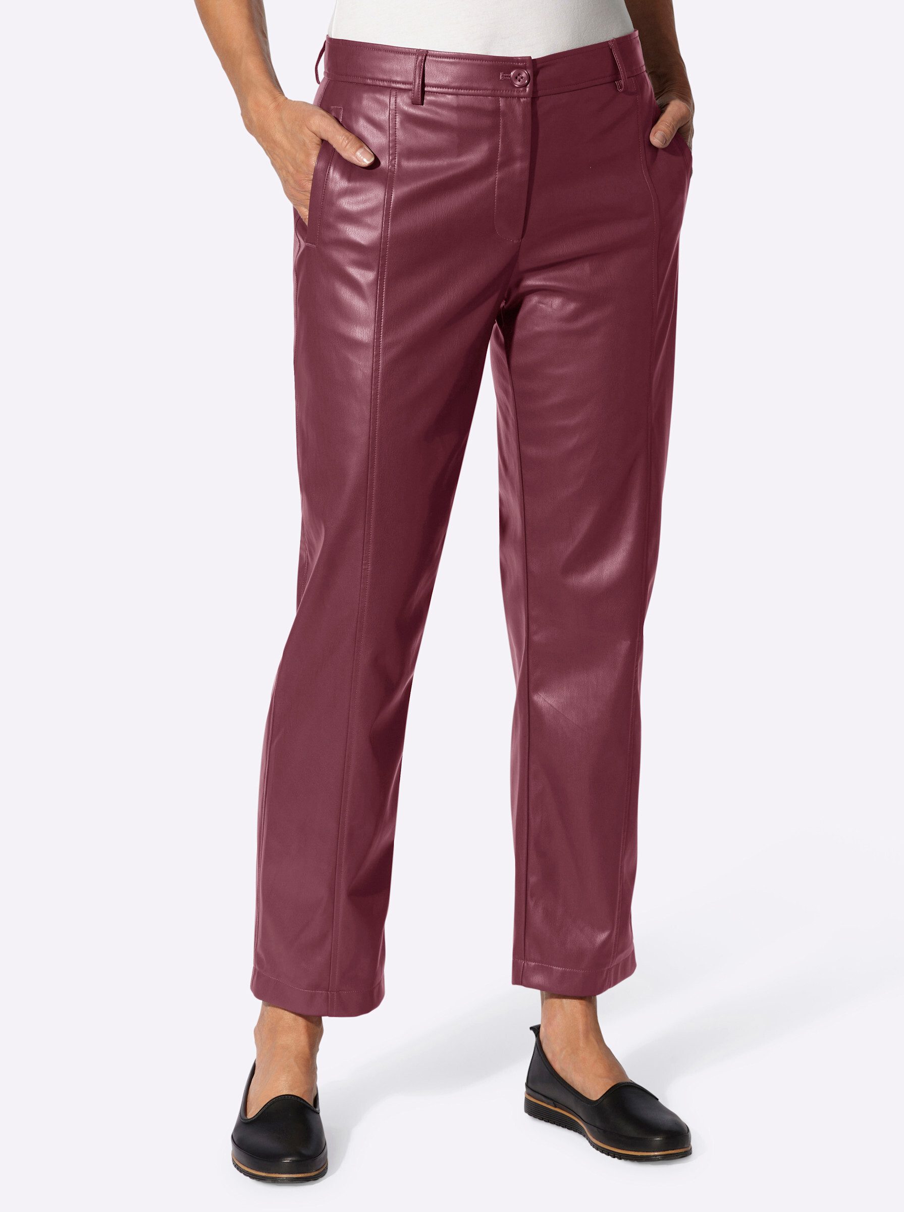 Jerseyhose Lederimitat-Hose komfortabel