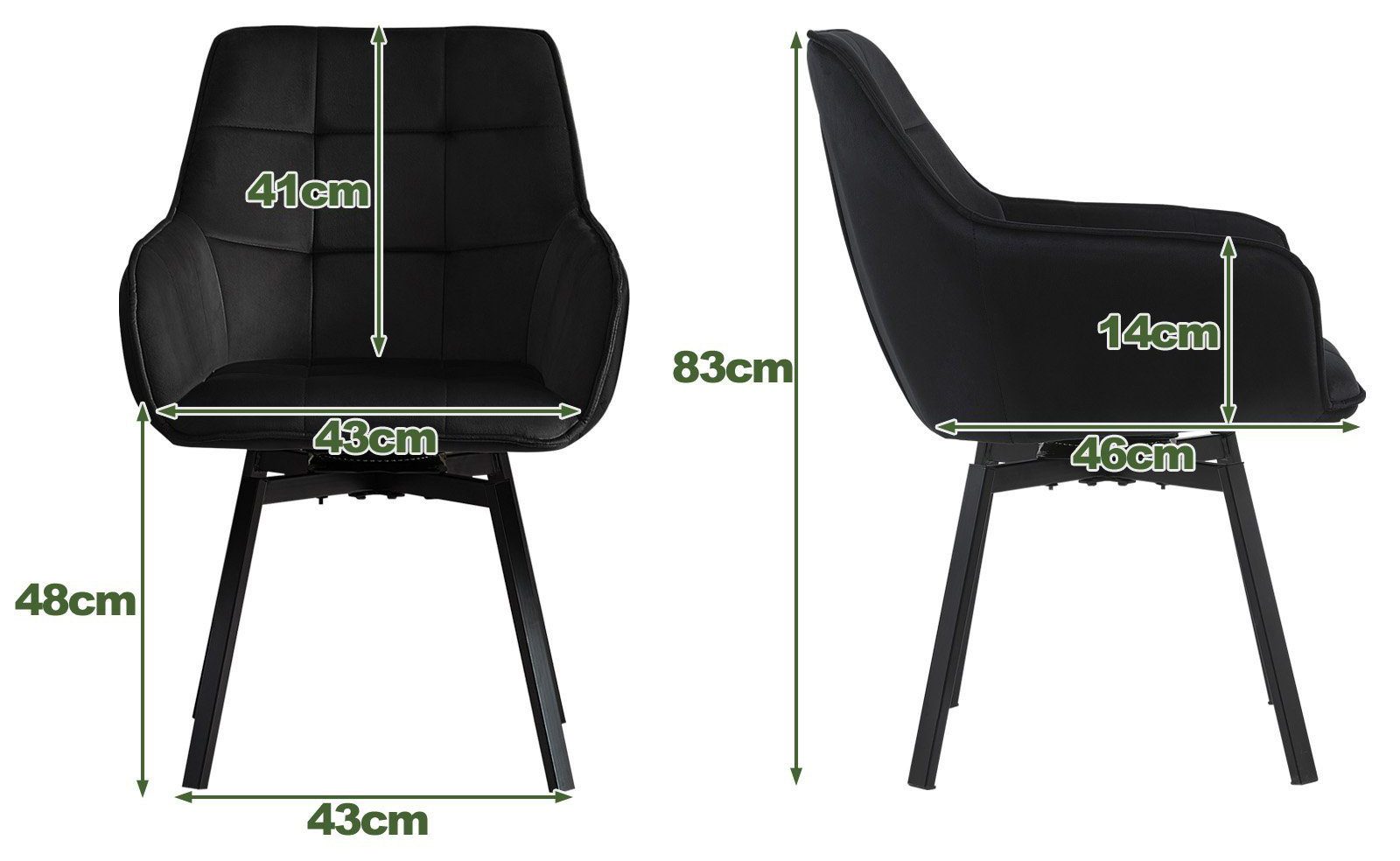 Ofcasa Esszimmerstuhl Drehstuhl (2er Set), Gepolsterter günstig online kaufen