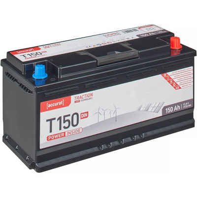 accurat LiFePO4 Batterie 150Ah 12V Lithium für Solar Wohnmobil und Wohnwagen Batterie, (12 V V)