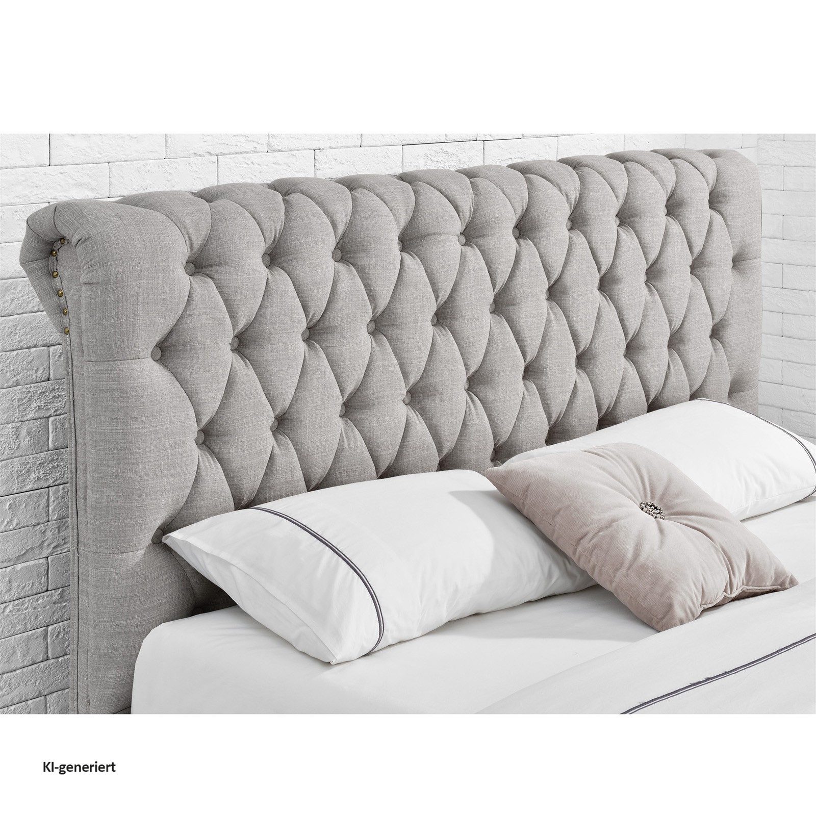 HTI-Living Bett Bett mit Stauraum 180 x 200 (1 Stück, 1-tlg., 1x Bett Claire 180 mit Lattenrost, ohne Matratze und Dekoration), Doppelbett mit Knopfsteppung – Bild 2 von 5