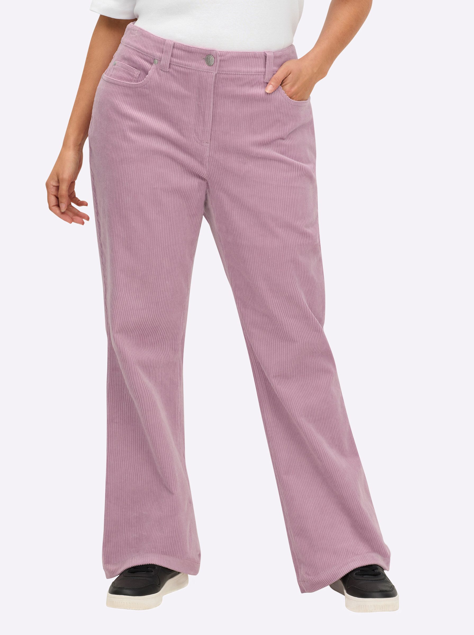 Sheego Jerseyhose Cordhose Innenbeinlänge ca. 80 günstig online kaufen