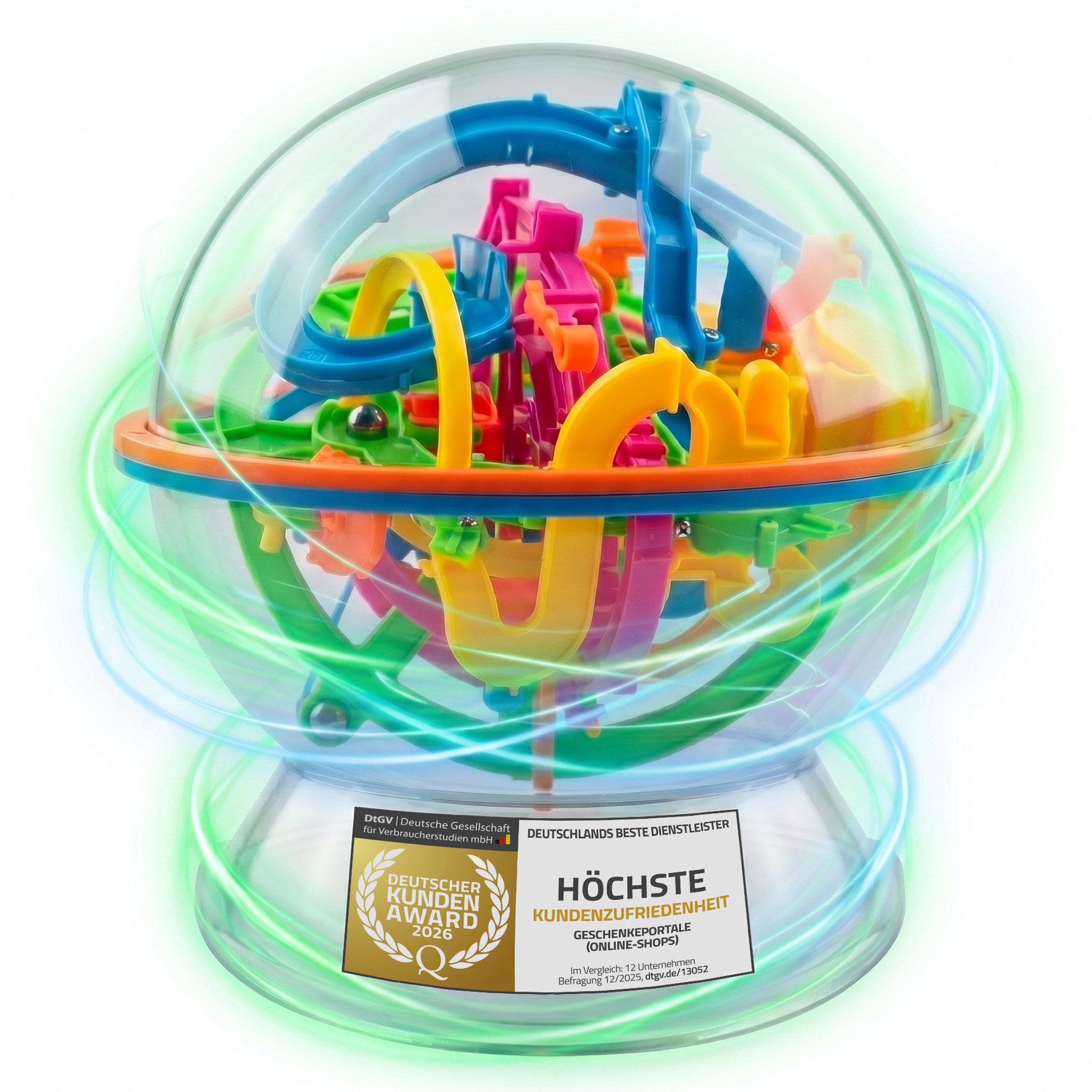 Goods+Gadgets 3D-Puzzle 3D Labyrinth Kugel Geschicklichkeitsspiel – Konzentration & Motorik, Puzzleteile, Magic Maze Kugelspiel