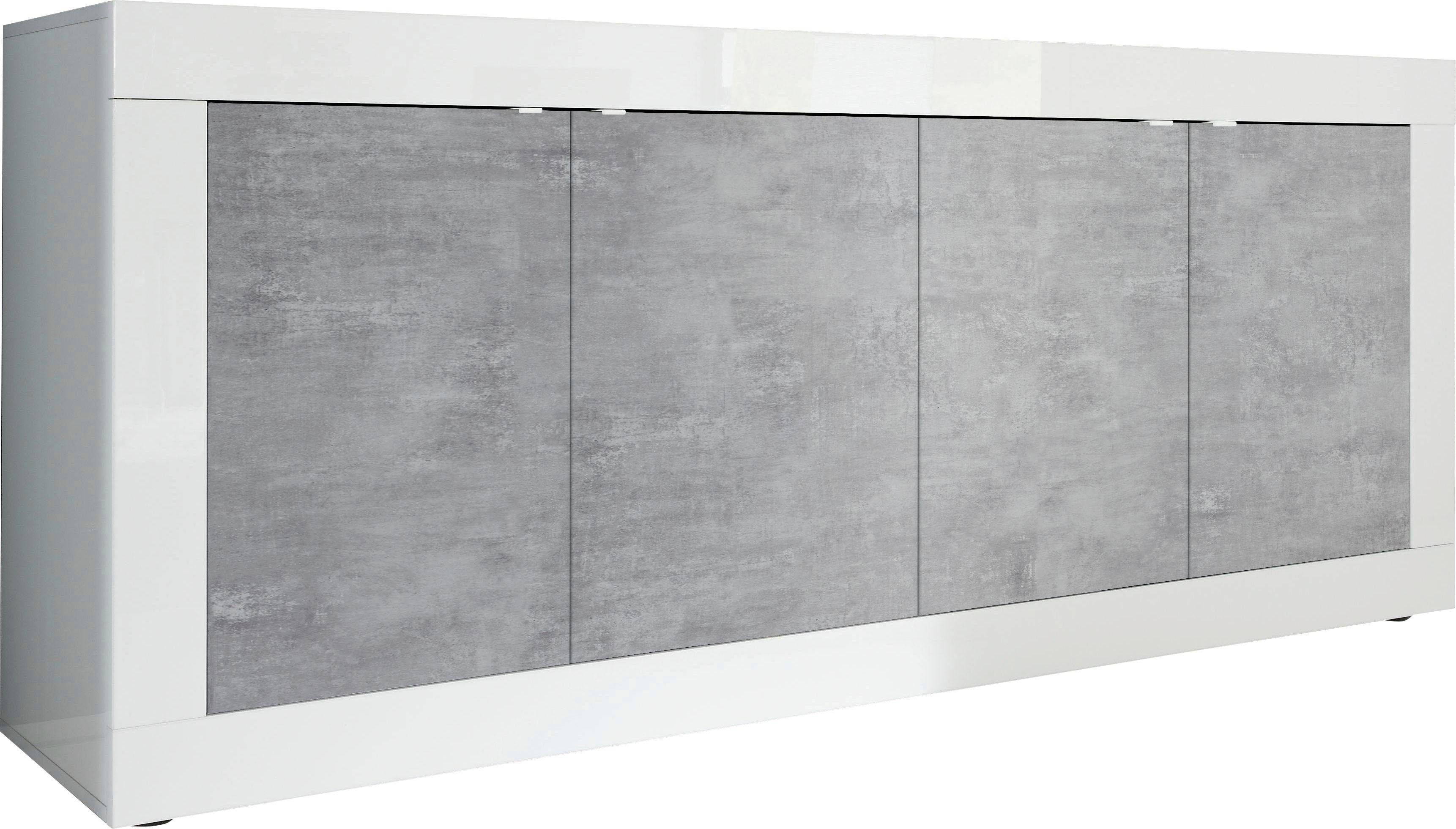 INOSIGN Sideboard Basic Breite 207 cm, Kommode 4 Türen, Anrichte, Metallgri günstig online kaufen