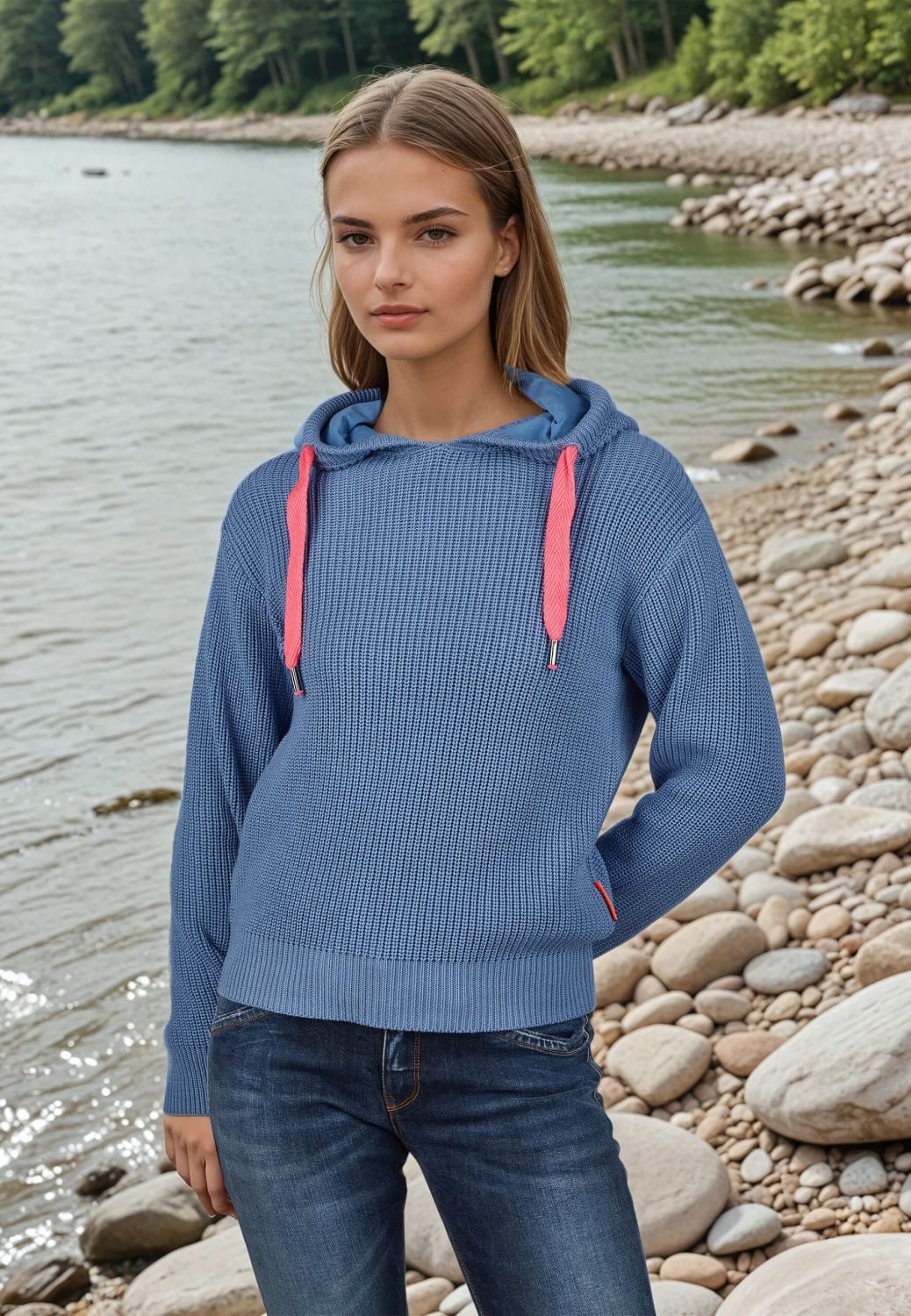 salzhaut Hoodie Salzhaut Strickhoodie Task Blau günstig online kaufen