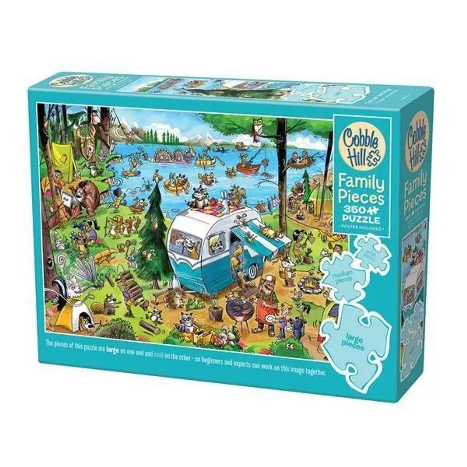 BrainBox Puzzle Verrückter Campingausflug 350 Teile, 350 Puzzleteile