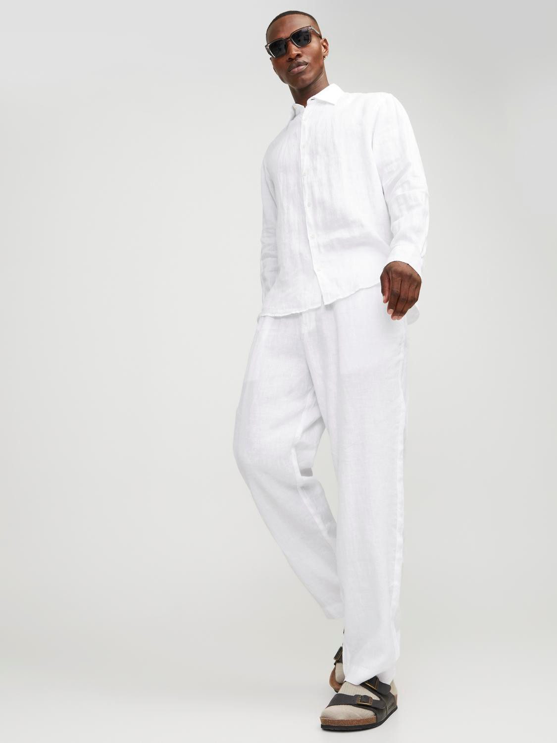 Jack & Jones Chinohose JPSTKARL LAWRENCE LINEN CHINO SN Leinen, locker geschnitten