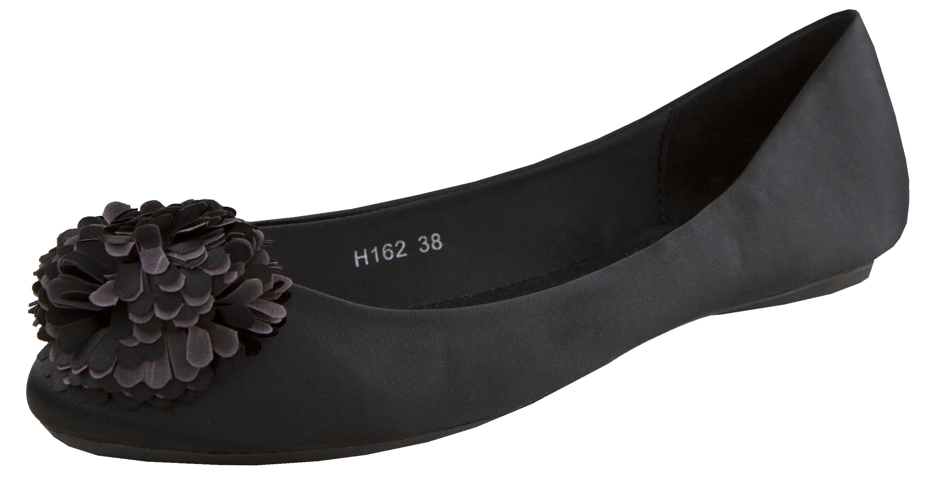 Damen Ballerinas Schuhe H162 Schwarz Braun Ballerina
