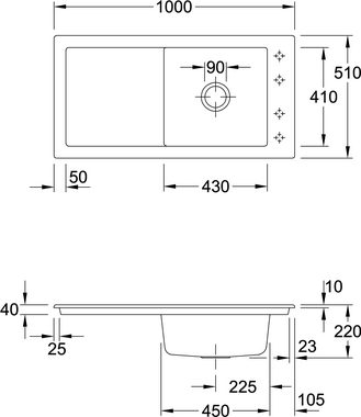 Villeroy & Boch Einbauspüle Keramikspüle 679001J0, Timeline 60 - Spülenvergleich