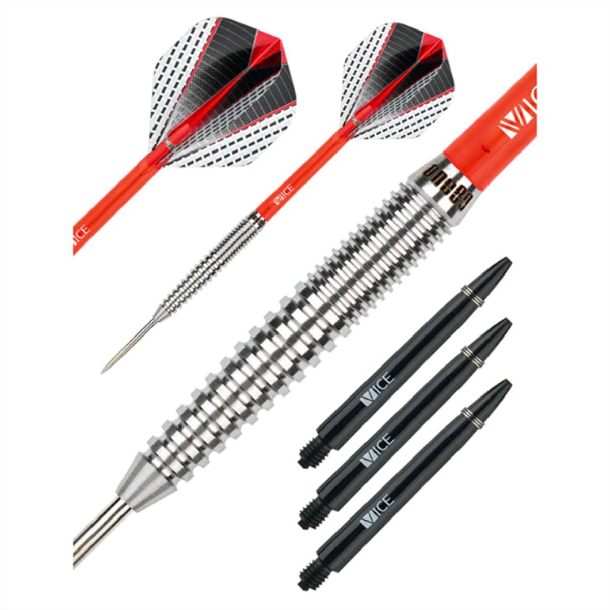 one80 Dartpfeil Strike 05 Steeldarts 24g Professionell Tungsten 80%, Präzise verarbeitetes Barrel unterstützt Kontrolle und Wurftechnik