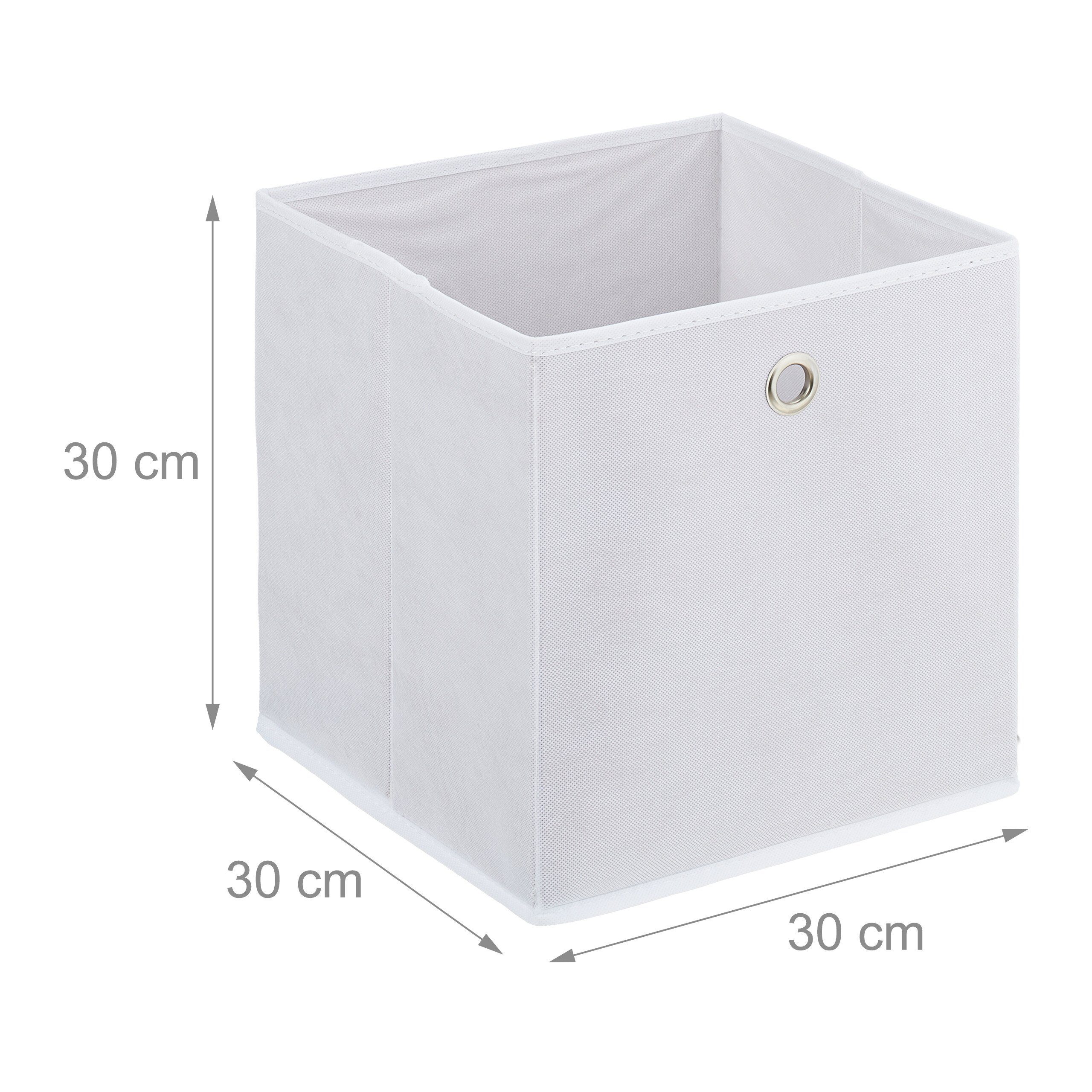 relaxdays Aufbewahrungsbox Weiße Aufbewahrungsbox im 4er Set (4 St) – Bild 4 von 5