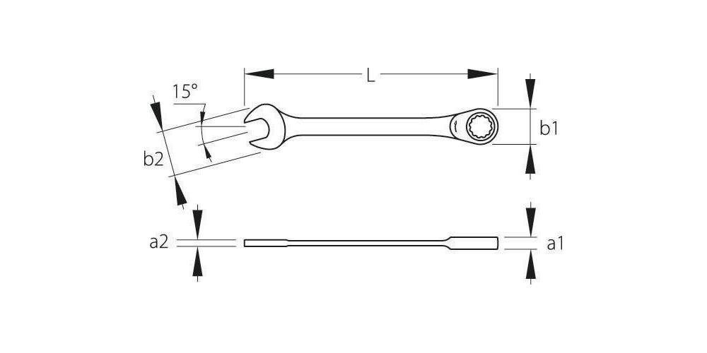 Gedore Maulschlüssel Knarrenringmaulschlüsselsatz 4 Schlüsselweiten gerade 10-19 mm