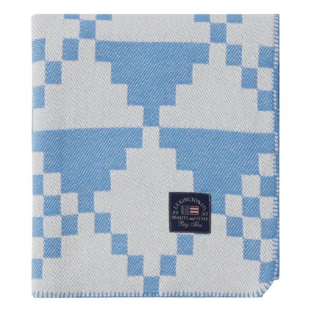 Wohndecke LEXINGTON Decke/Überwurf Recycled Cotton Blue/White (130x170)