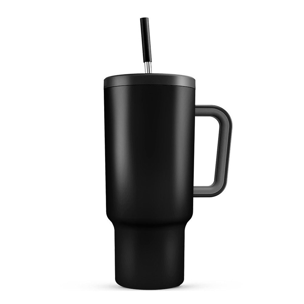 HT Thermobecher Trinkflasche mit Strohhalm 1.2L, Kühlt 11 Stunden - 34 Stunden Eisgekühlt - Kaffeebecher To Go