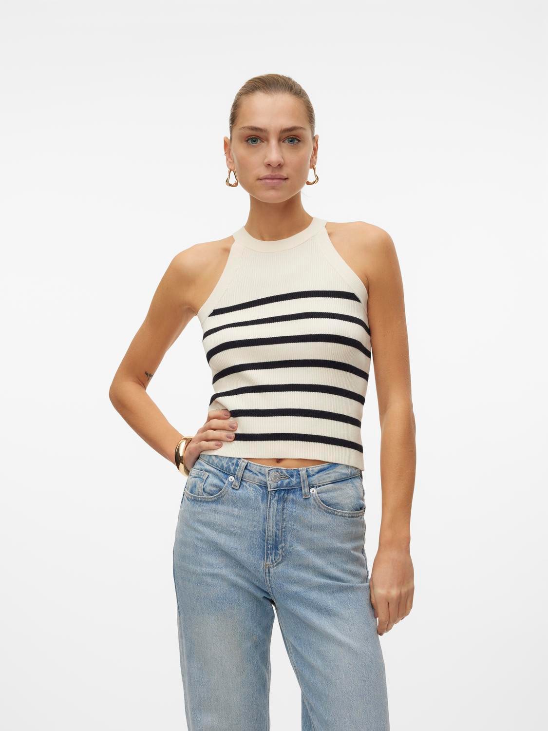 Vero Moda Stricktop VMSABA RIB SL O-NECK TOP GA NOOS günstig online kaufen