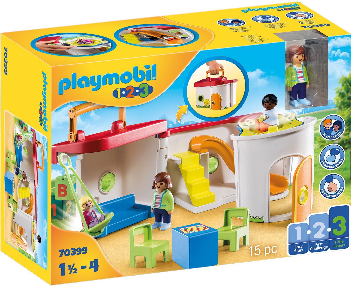 Playmobil® Konstruktions-Spielset Mein Playmobil in (70399), St), Europe 1-2-3, Mitnehm-Kindergarten (15 Made
