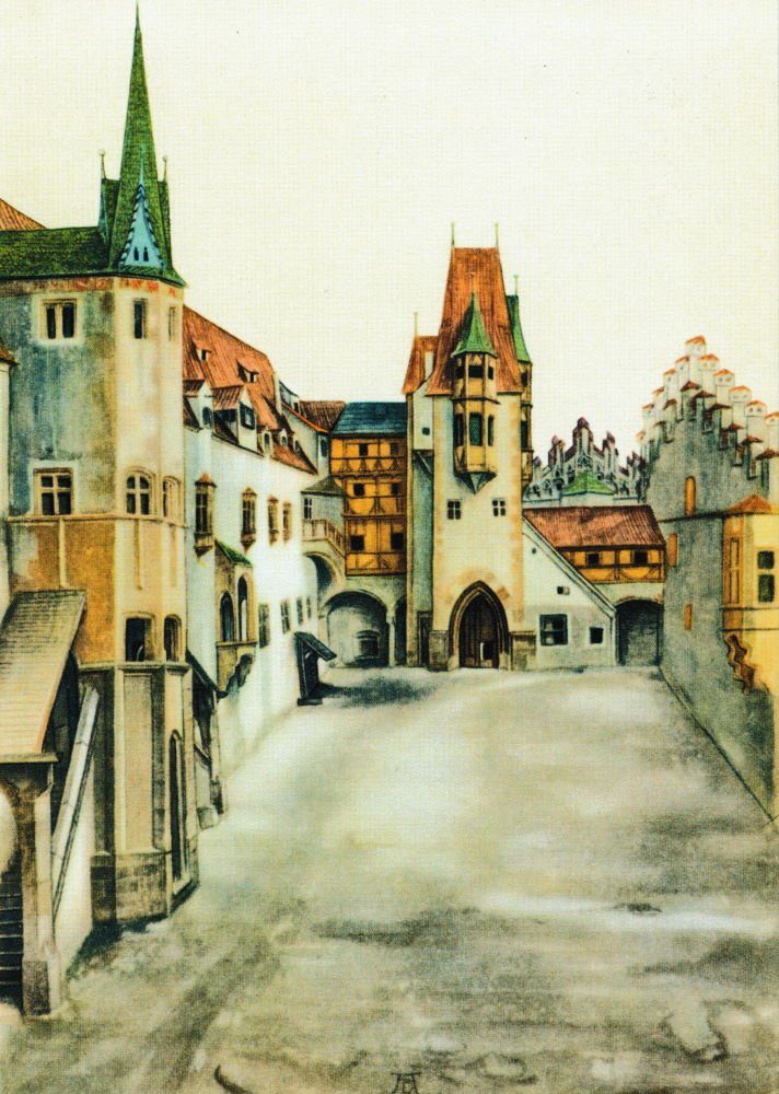 Postkarte Kunstkarte Albrecht Dürer "Hof der Burg zu Innsbruck"