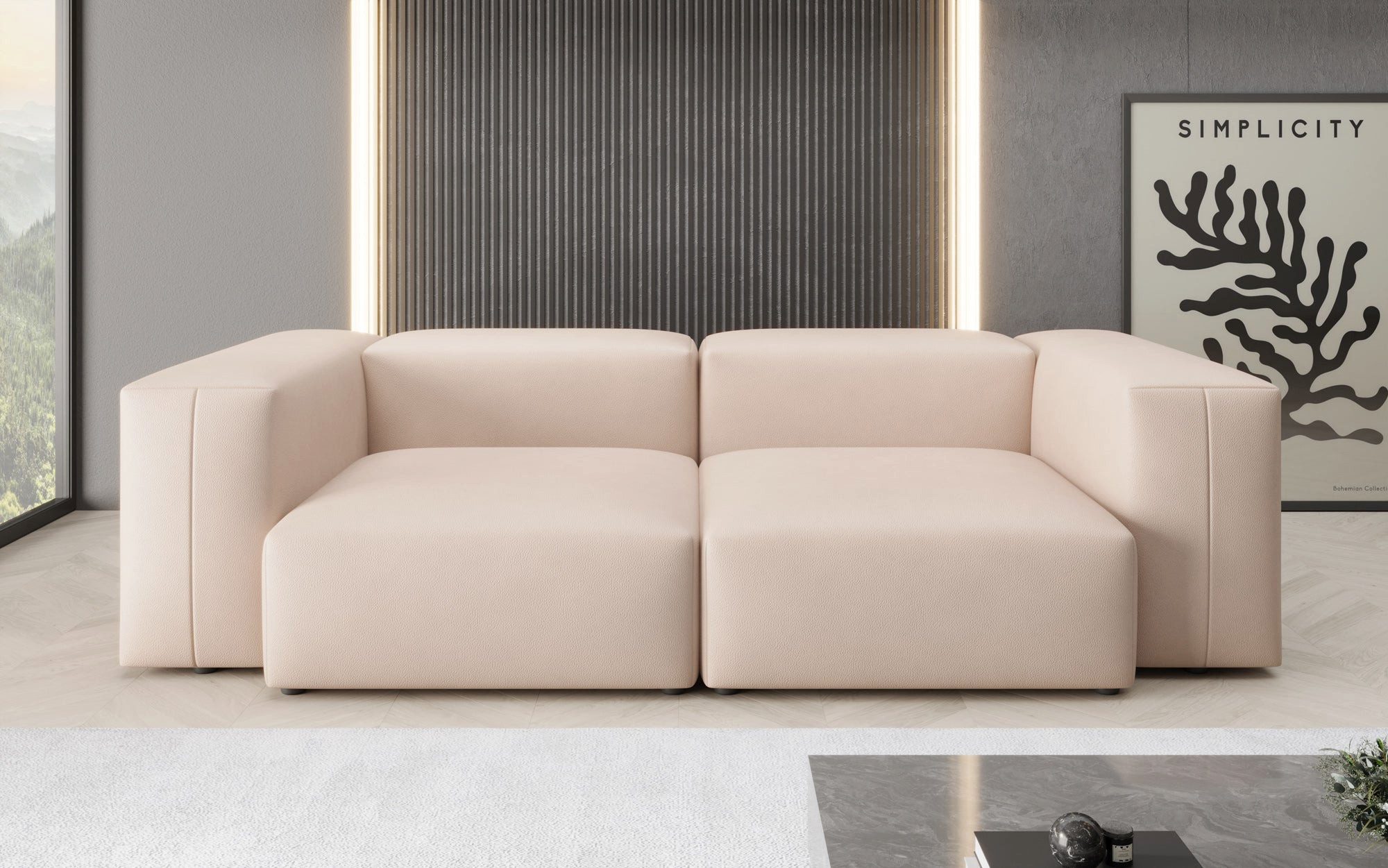 Luxusbetten24 Sofa Designer 2 Sitzer Sofa Snug, mit hochwertigem Echtlederbezug