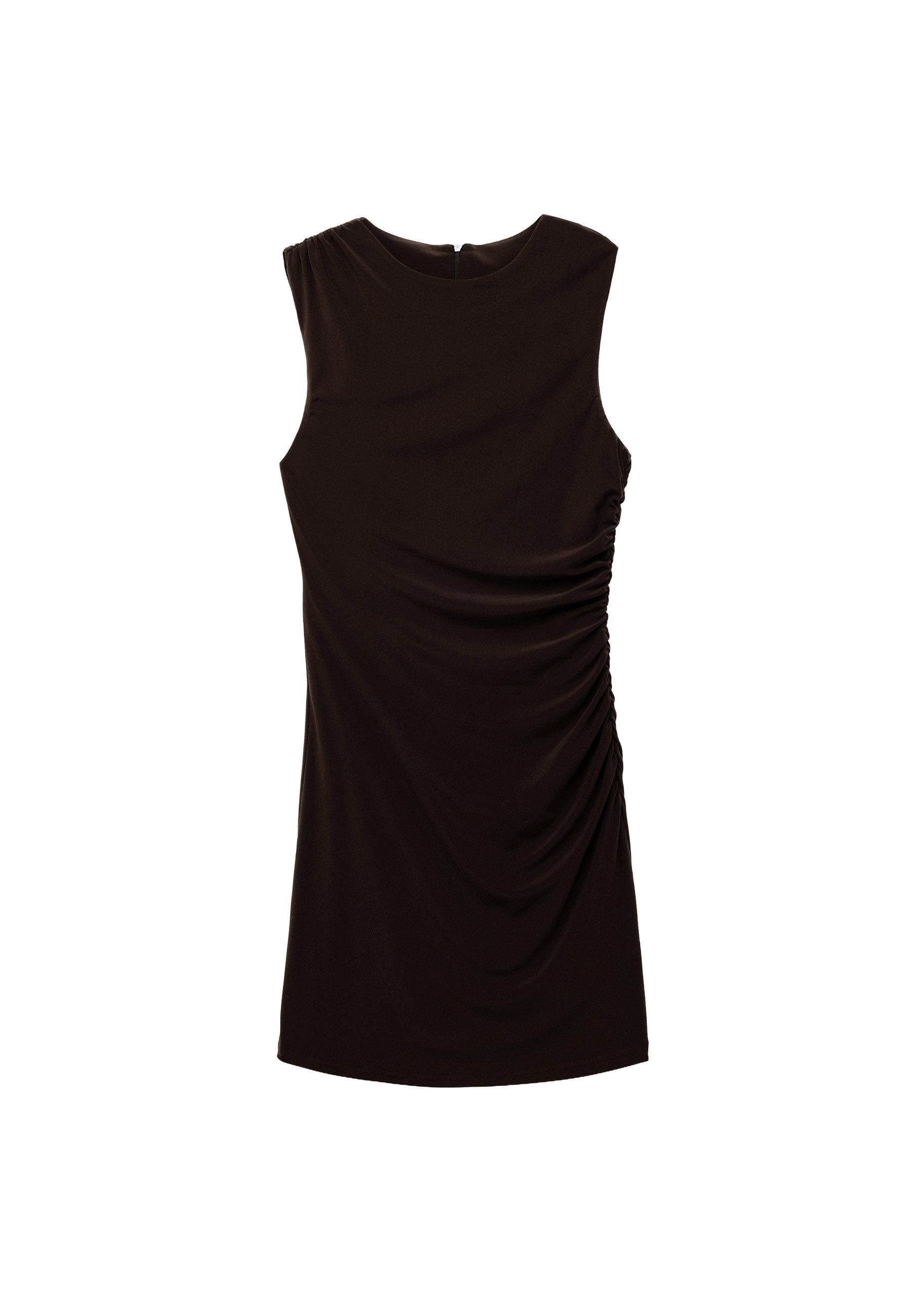 Badekleid Mit Reißverschlussdetail Rundhalsausschnitt Minikleid