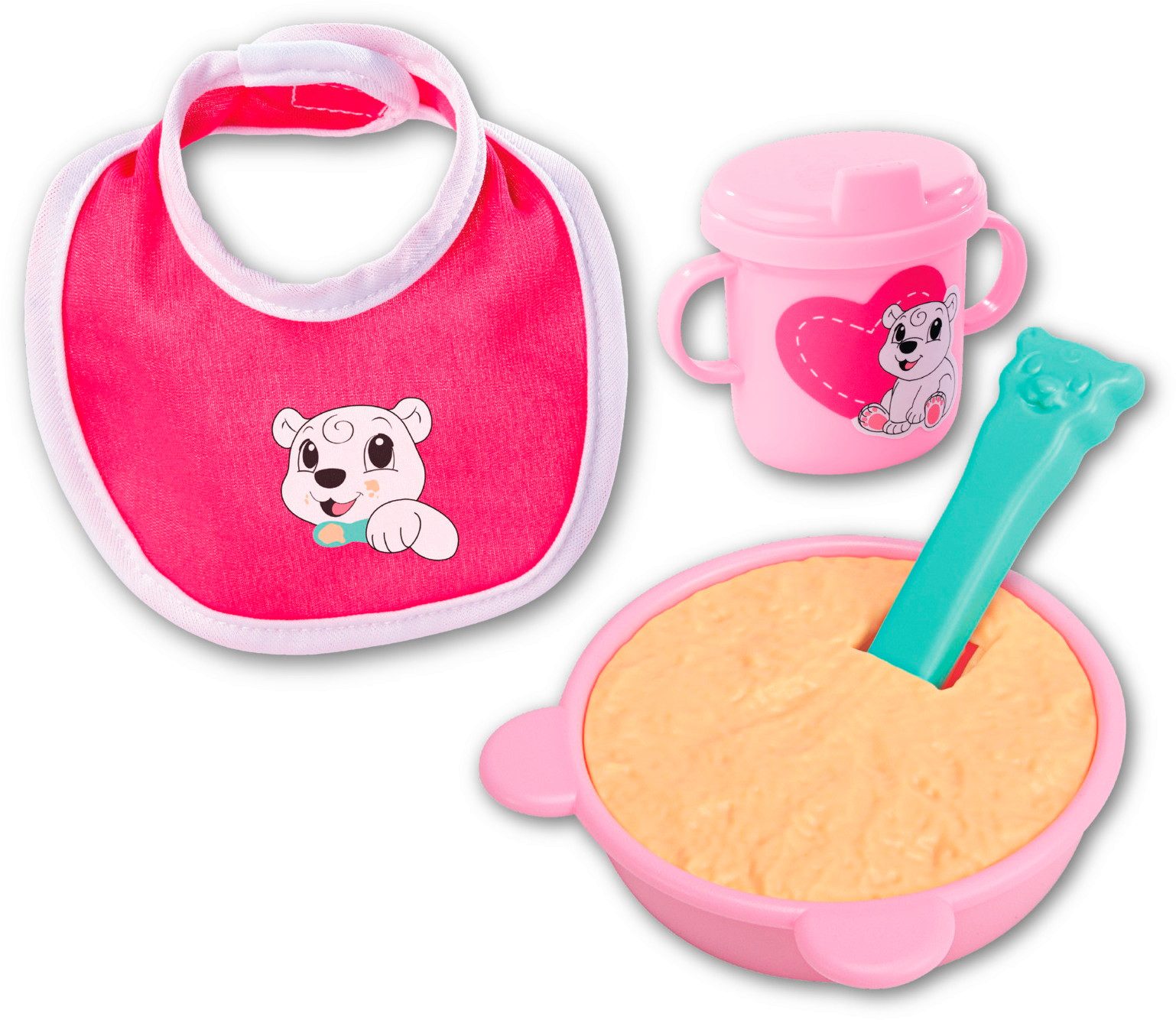 SIMBA Puppen Pflegecenter Puppe New Born Baby Zubehör magisches Fütterset 105560515