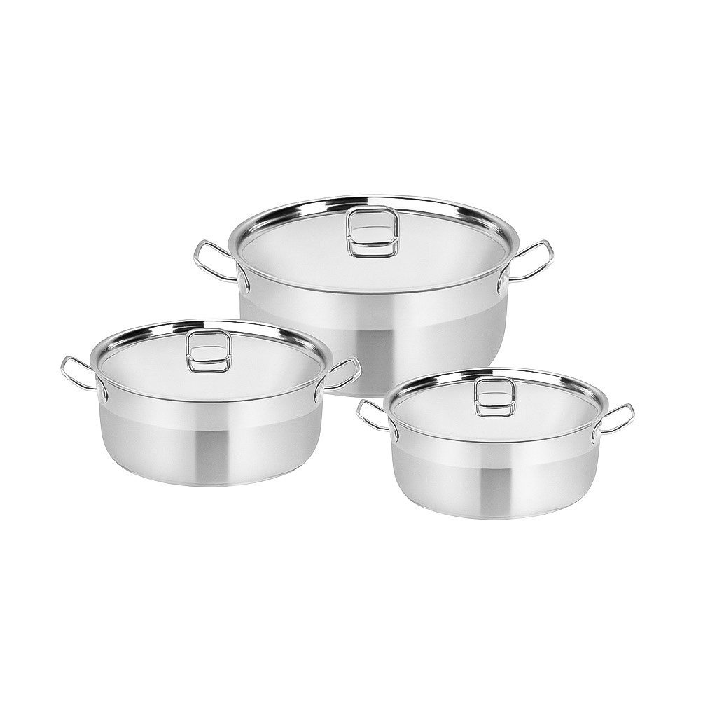 Almina Topf-Set Vitalia 6-teiliges Edelstahl-Kochtopfset - 3 Töpfe mit Deckel, Edelstahl 18/10 (6-tlg), 11/13/16 L