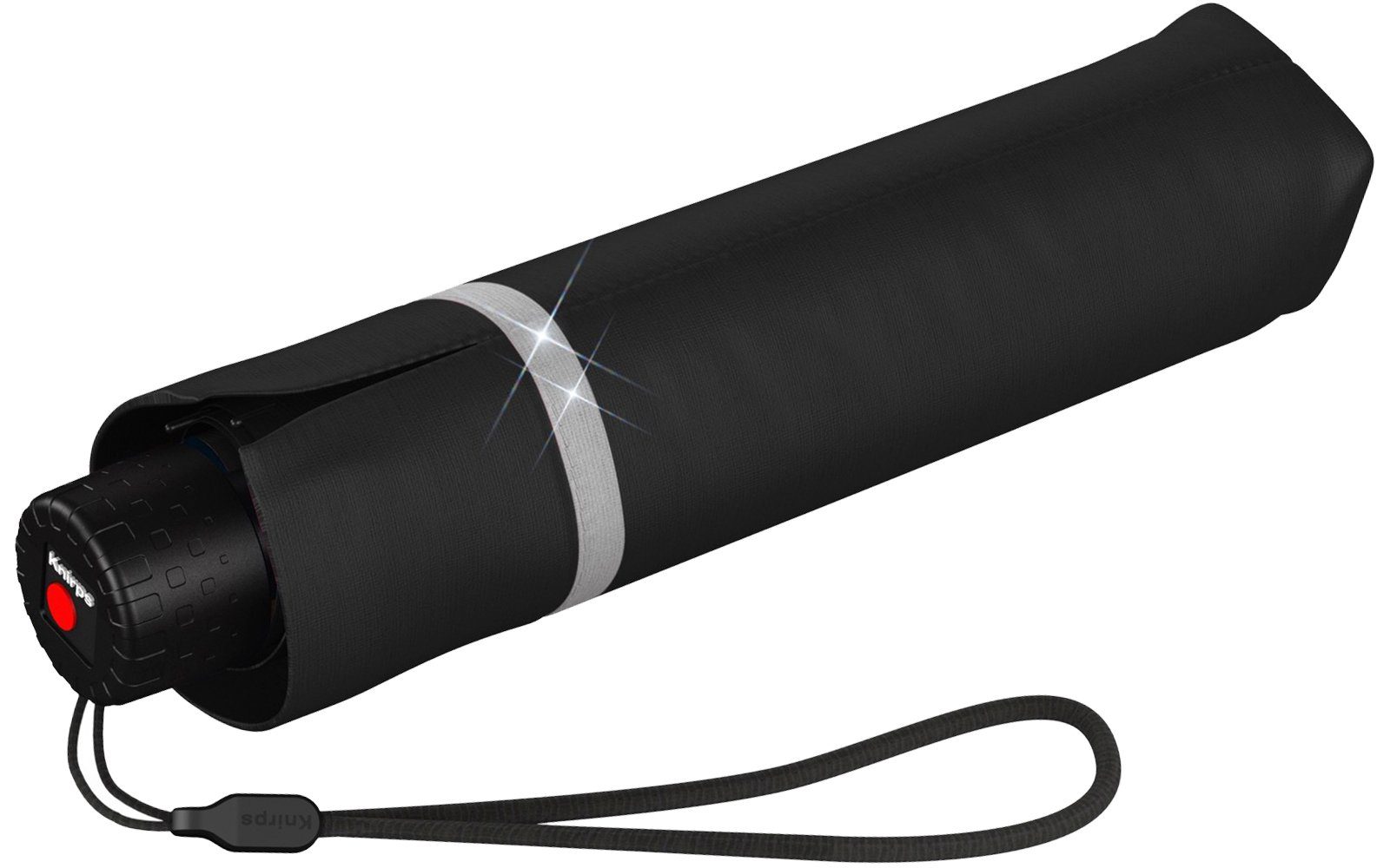 Knirps® Taschenregenschirm Kinderschirm Rookie reflective mit Reflexborte, sehr leicht, besonders auffallend durch den reflektierenden Streifen, perfekt für den Schulweg