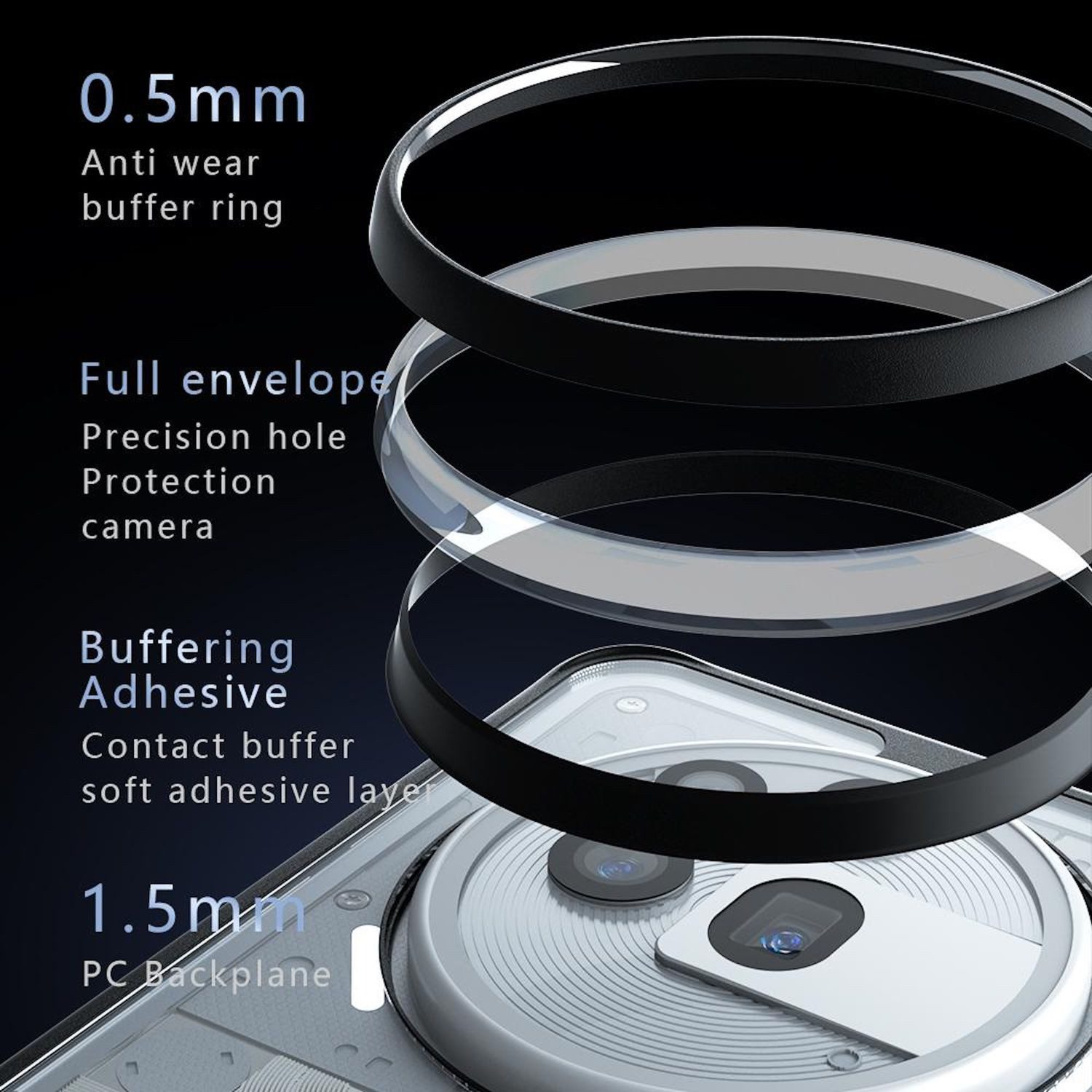Wigento Handyhülle Für Nothing Phone 3a Pro Armor Design TPU / PC Schutz Hülle Schwarz, Stilvoll, robust, präzise Passform