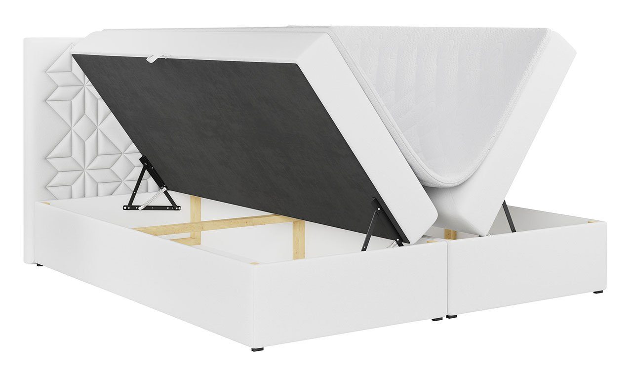 Boxspringbett Modern Doppelbett mit STELLE Bett MÖBEL - MKS 1, Multipocket Matratze -