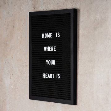 Levandeo® Memoboard, levandeo Buchstaben Tafel Holz 30x40cm Letter Board Schwarz Stoff